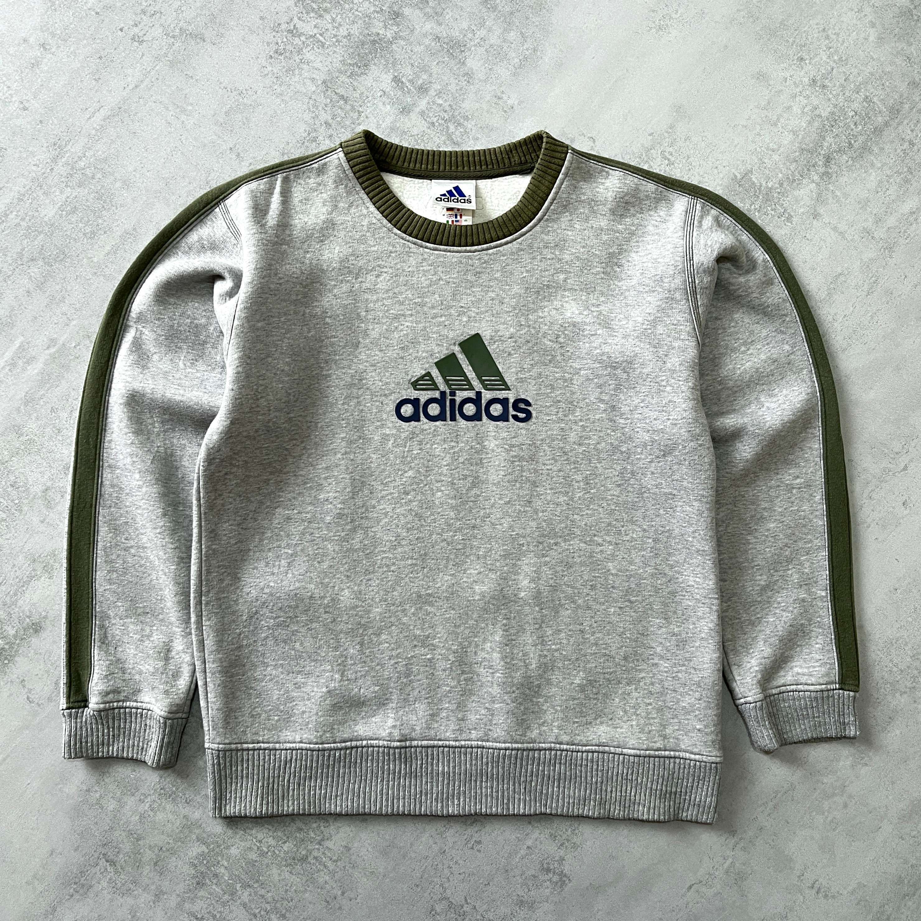 Adidas 1990s heavyweight embroidered sweatshirt (L)
