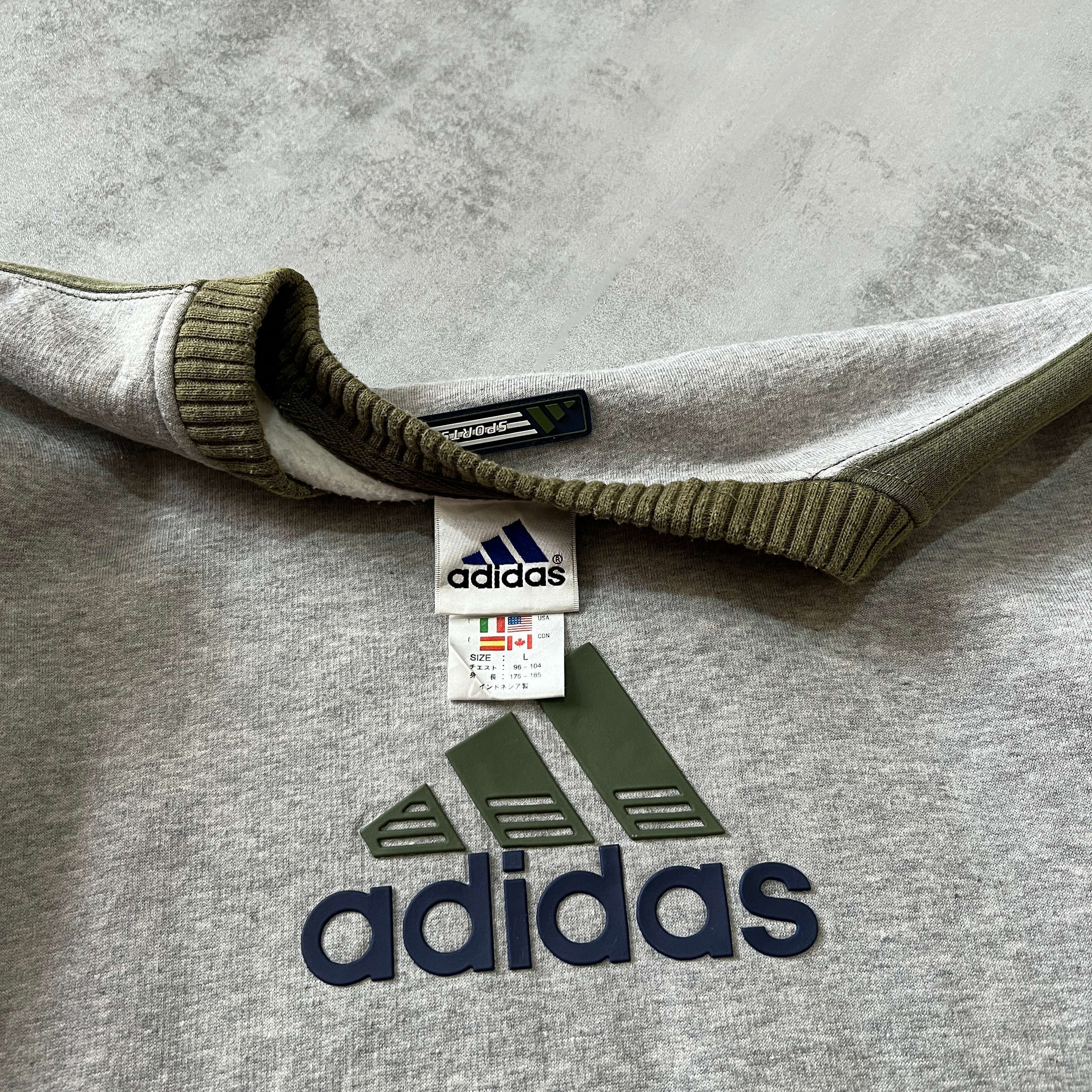 Adidas 1990s heavyweight embroidered sweatshirt (L)