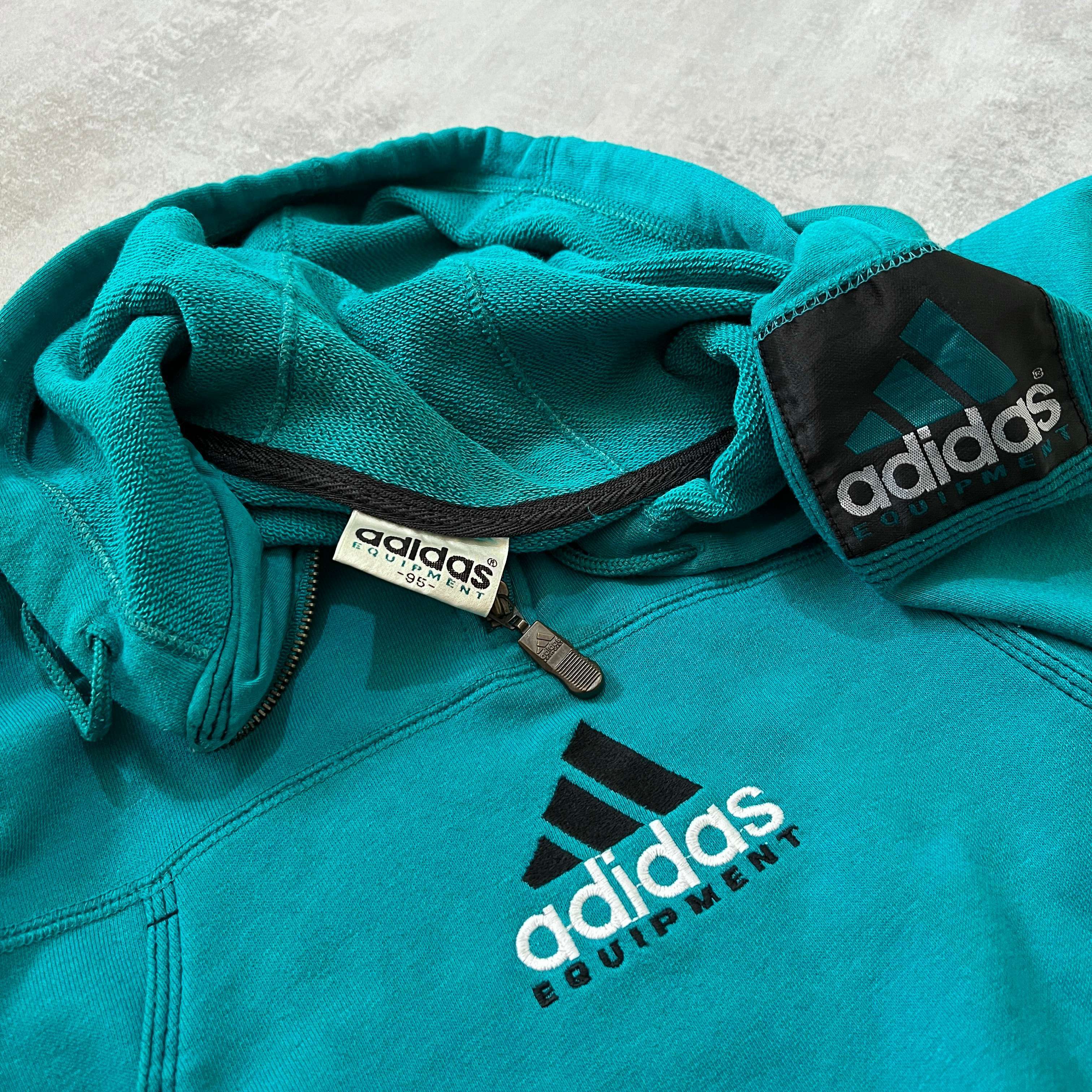 Adidas Equipment 1990s 1/4 zip heavyweight embroidered hoodie (S)
