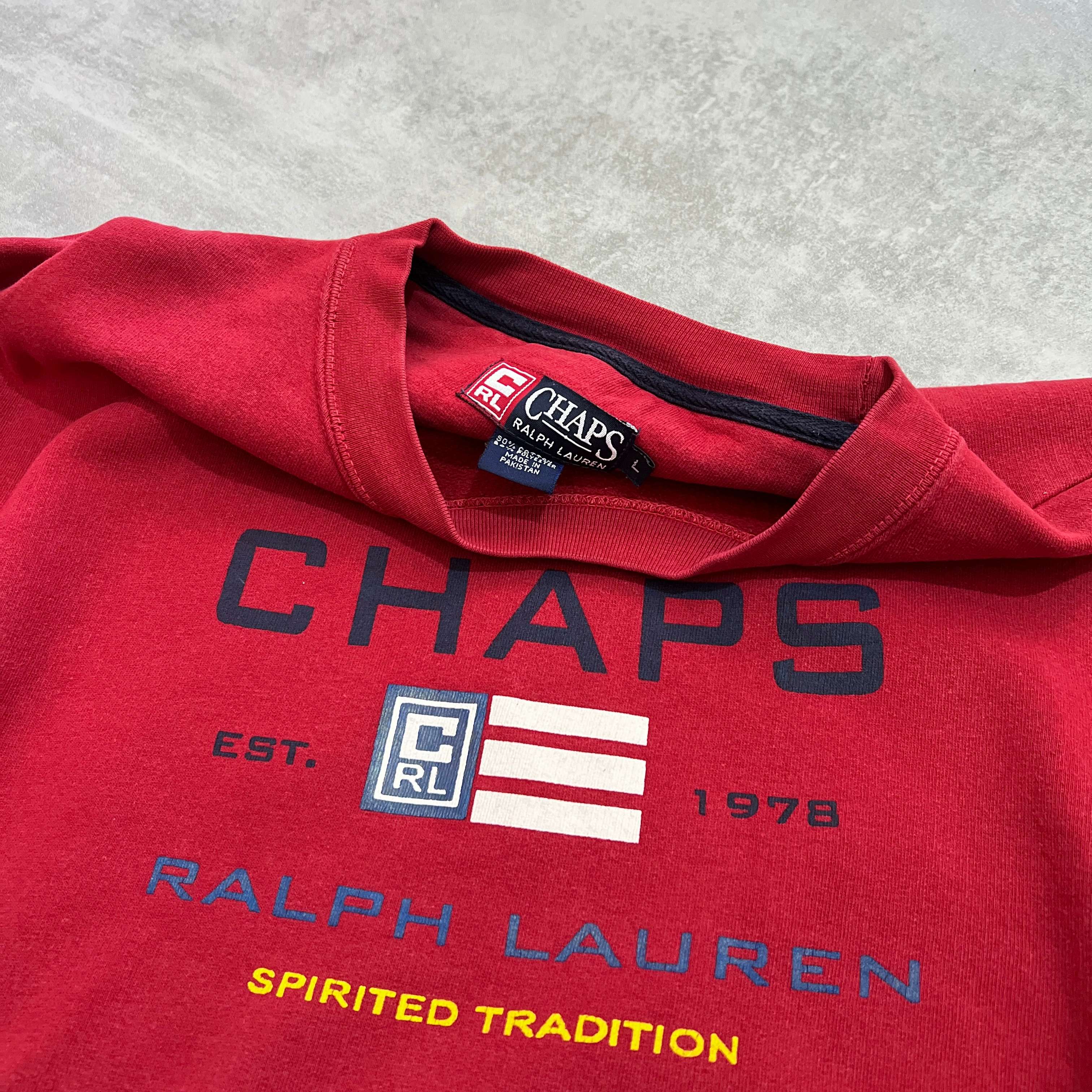 Chaps Ralph Lauren 2000s heavyweight embroidered sweatshirt (L)