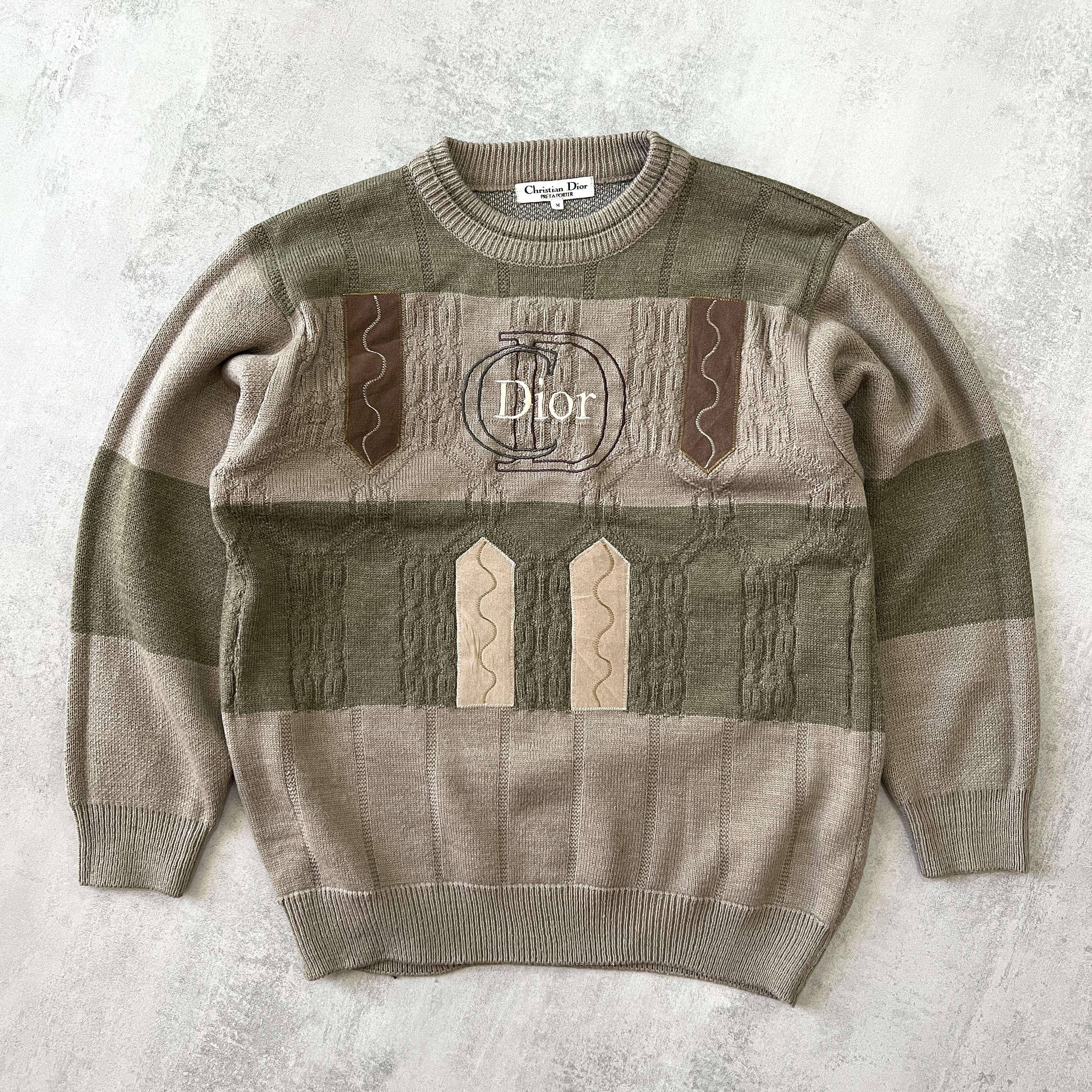 Dior RARE 1990s heavyweight embroidered sweater (M)