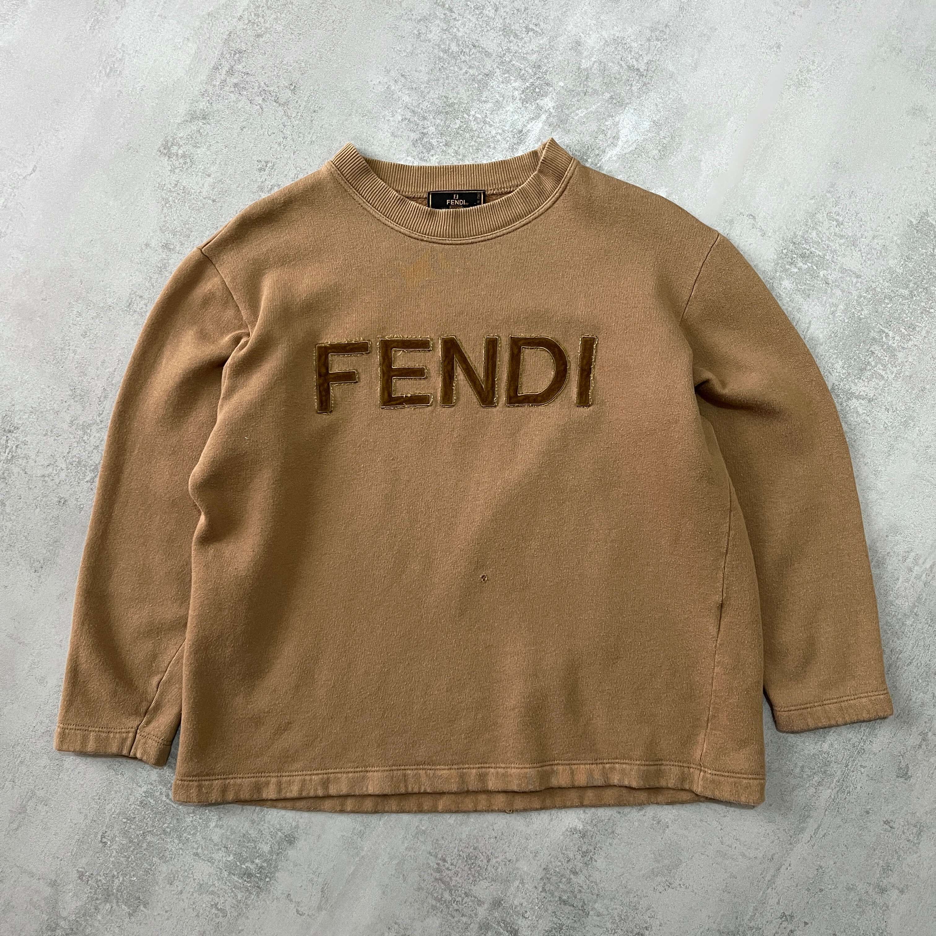 Fendi RARE 1990s embroidered BROWN sweatshirt (M)