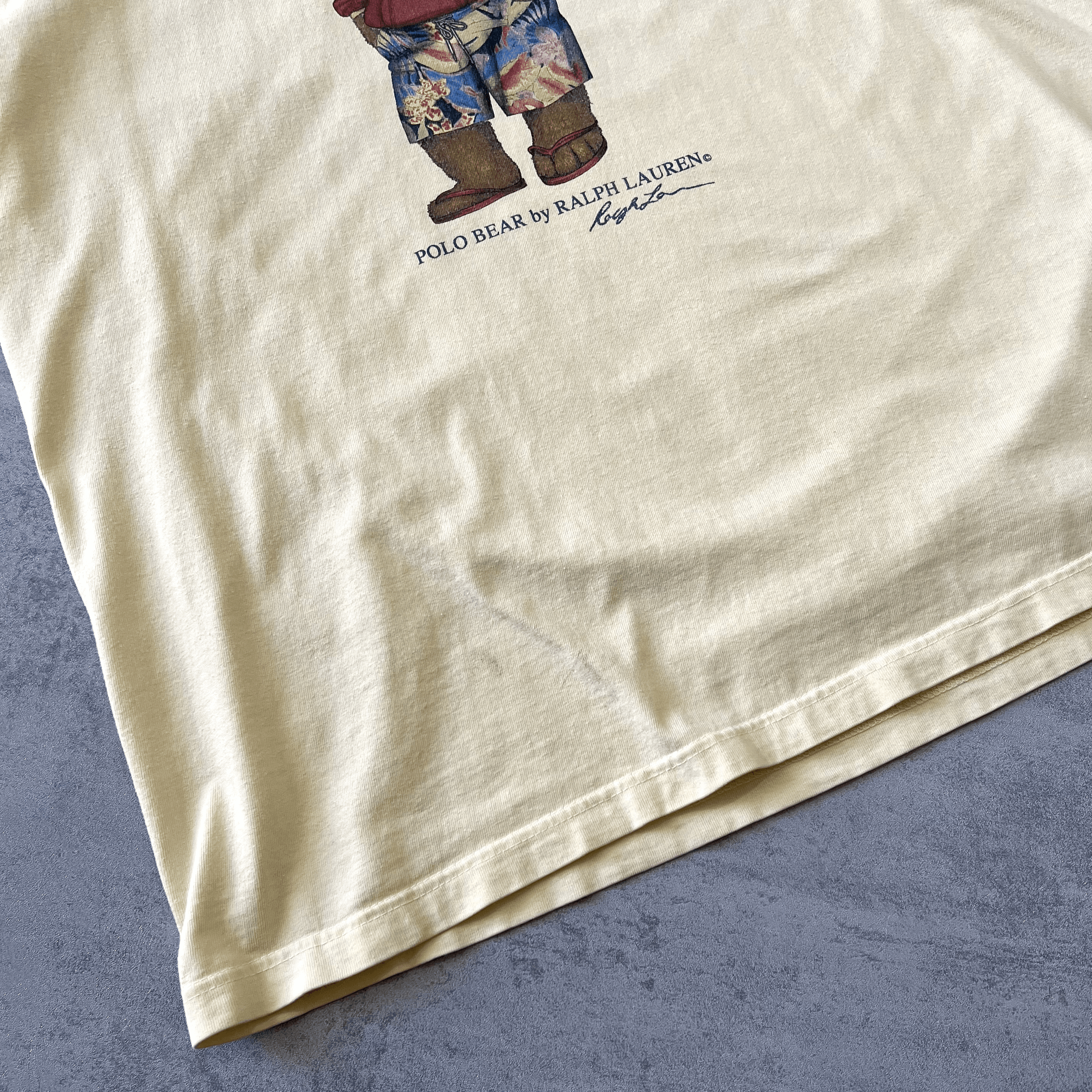 Polo Ralph Lauren 1990s heavyweight emboredired t-shirt (M)