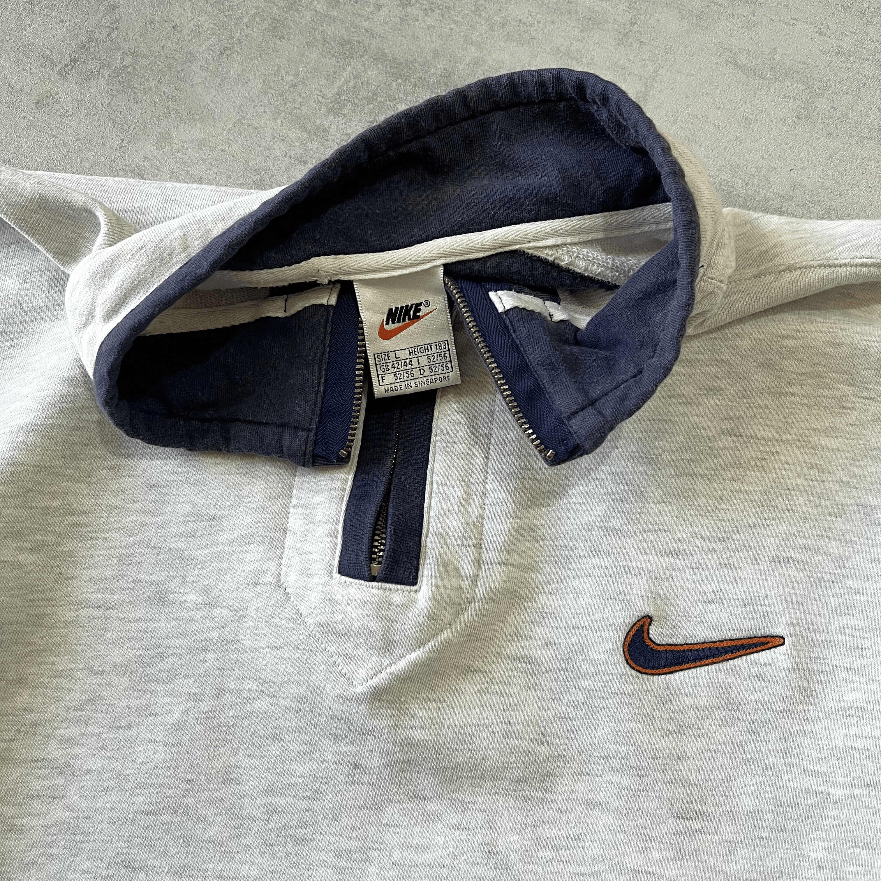 Nike 1990s 1/4 zip heavyweight embroidered sweatshirt (L)