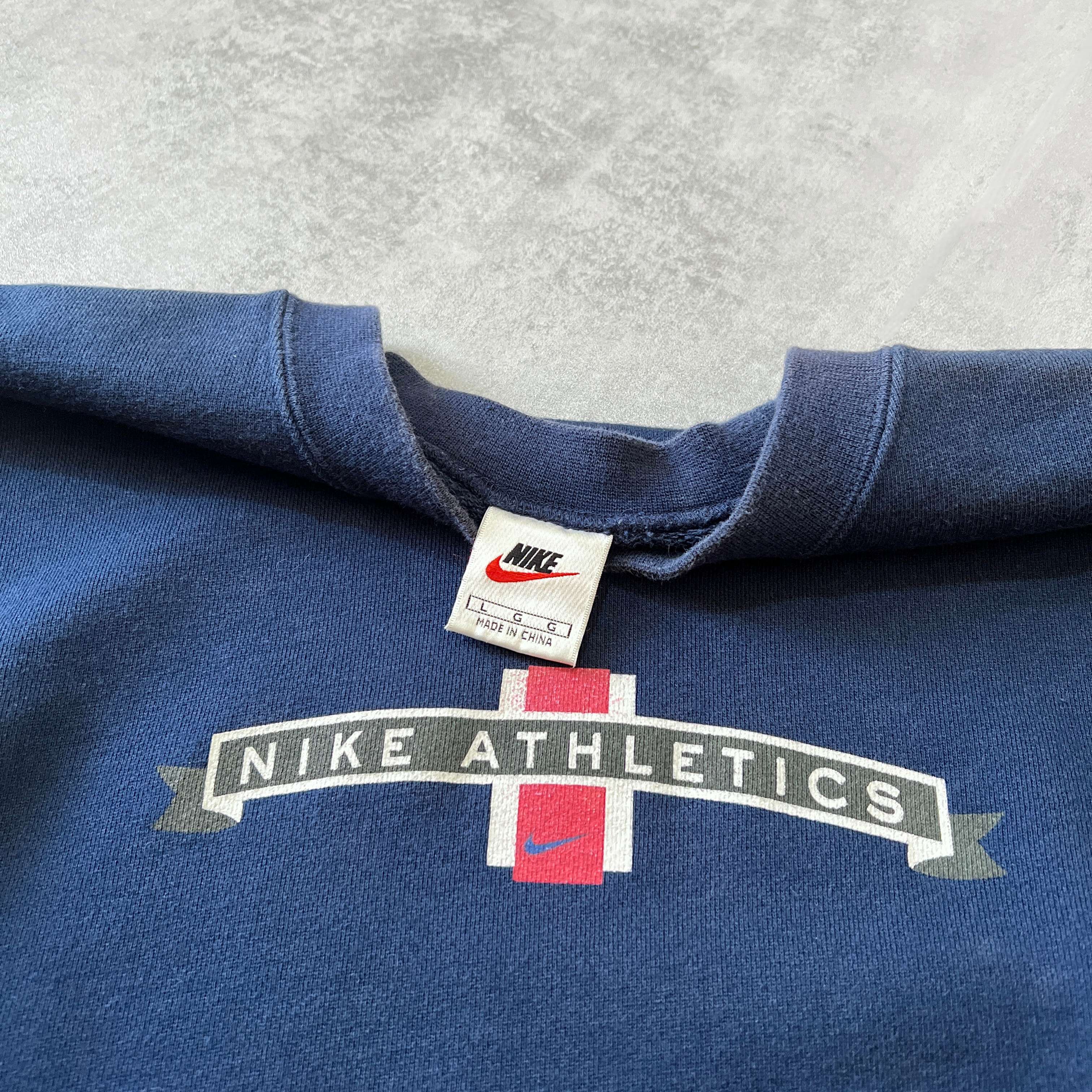 Nike 1990s Athletics heavyweight spellout sweatshirt (L)