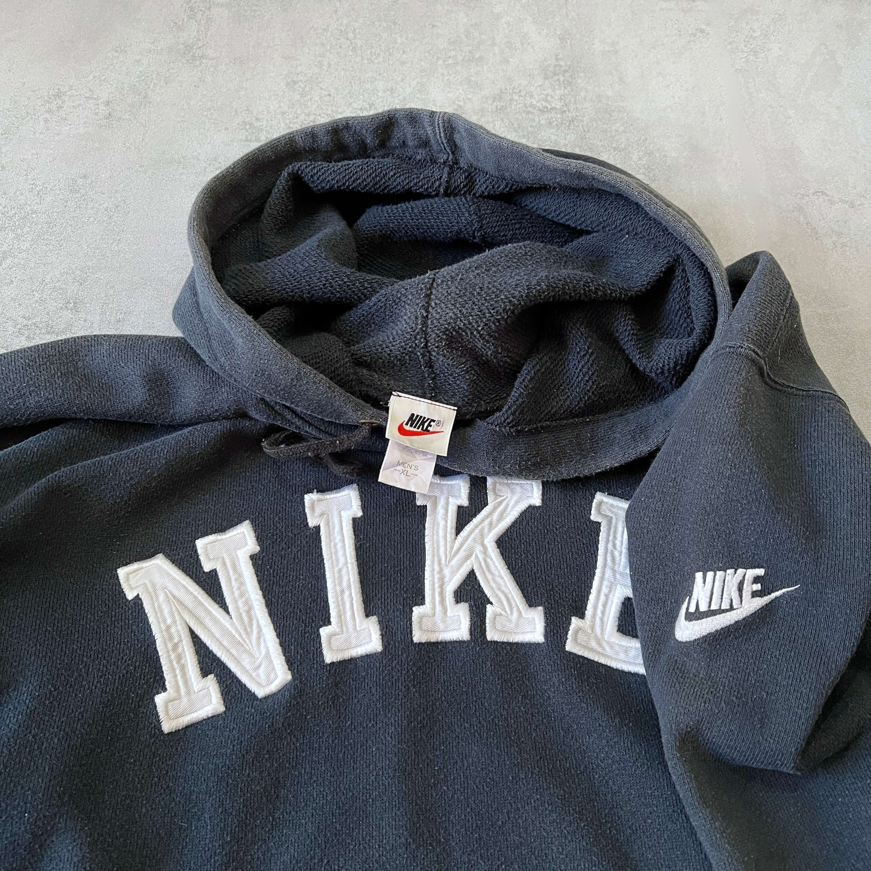 Nike 1990s heavyweight embroidered hoodie (XL)