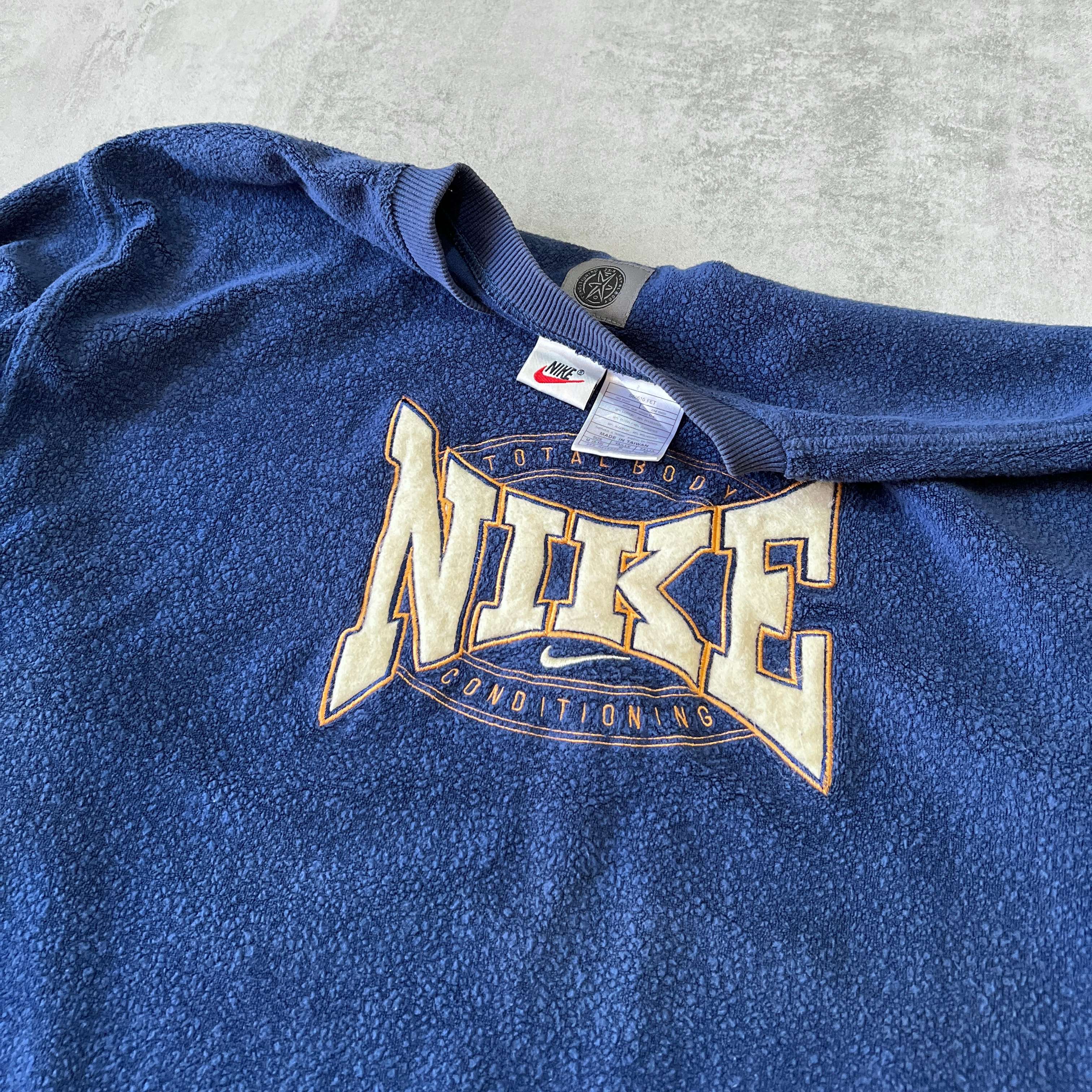 Nike RARE 1990s embroidered sweatshirt fleece (M)