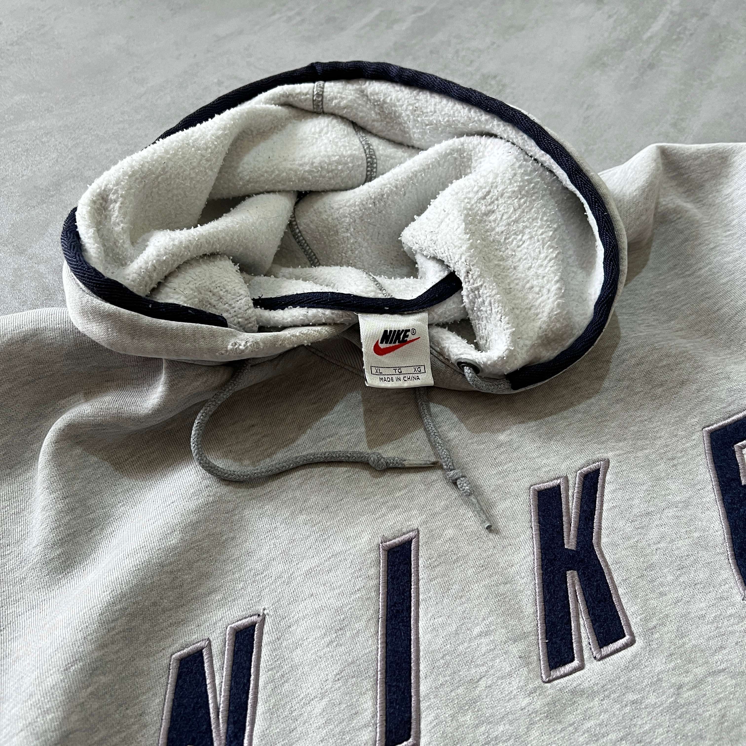 Nike RARE 1990s heavyweight embroidered hoodie (XL)