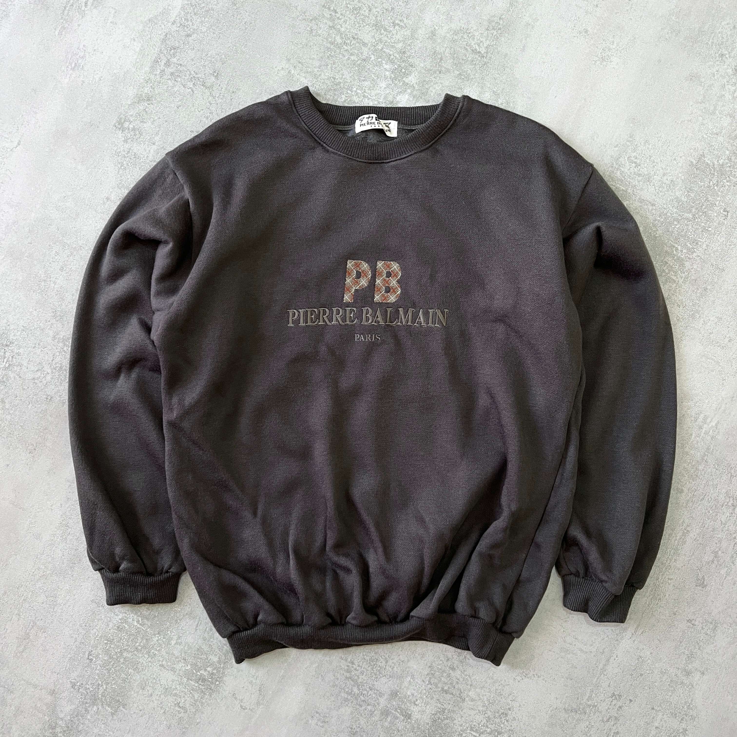 Pierre Balmain RARE 1990s heavyweight embroidered sweatshirt (M)