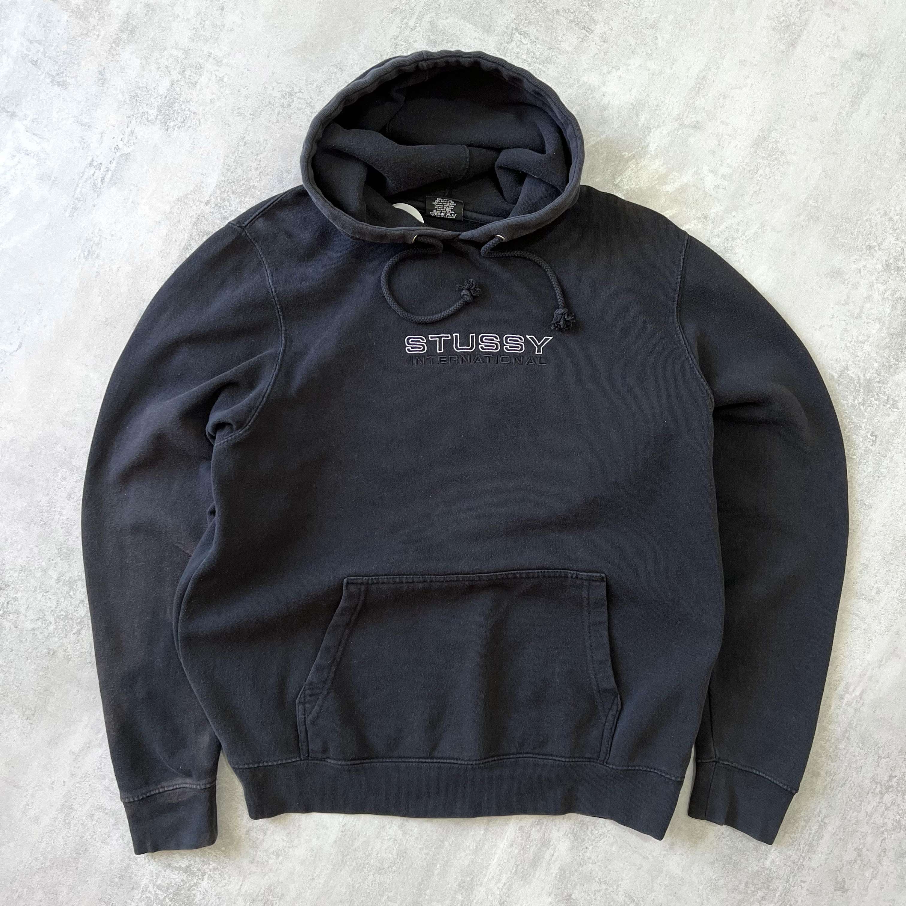 Stussy 2000s heavyweight embroidered hoodie (L)