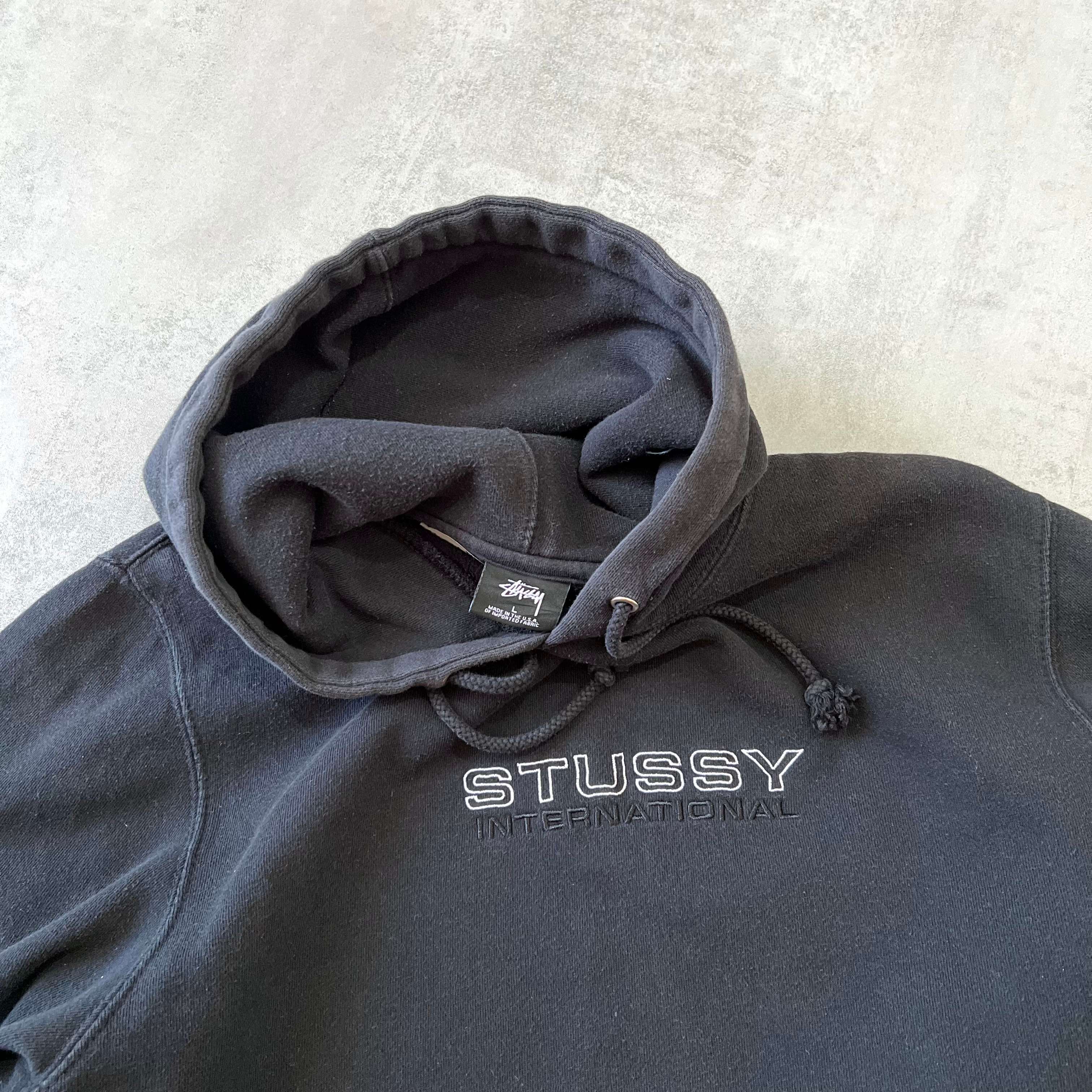 Stussy 2000s heavyweight embroidered hoodie (L)
