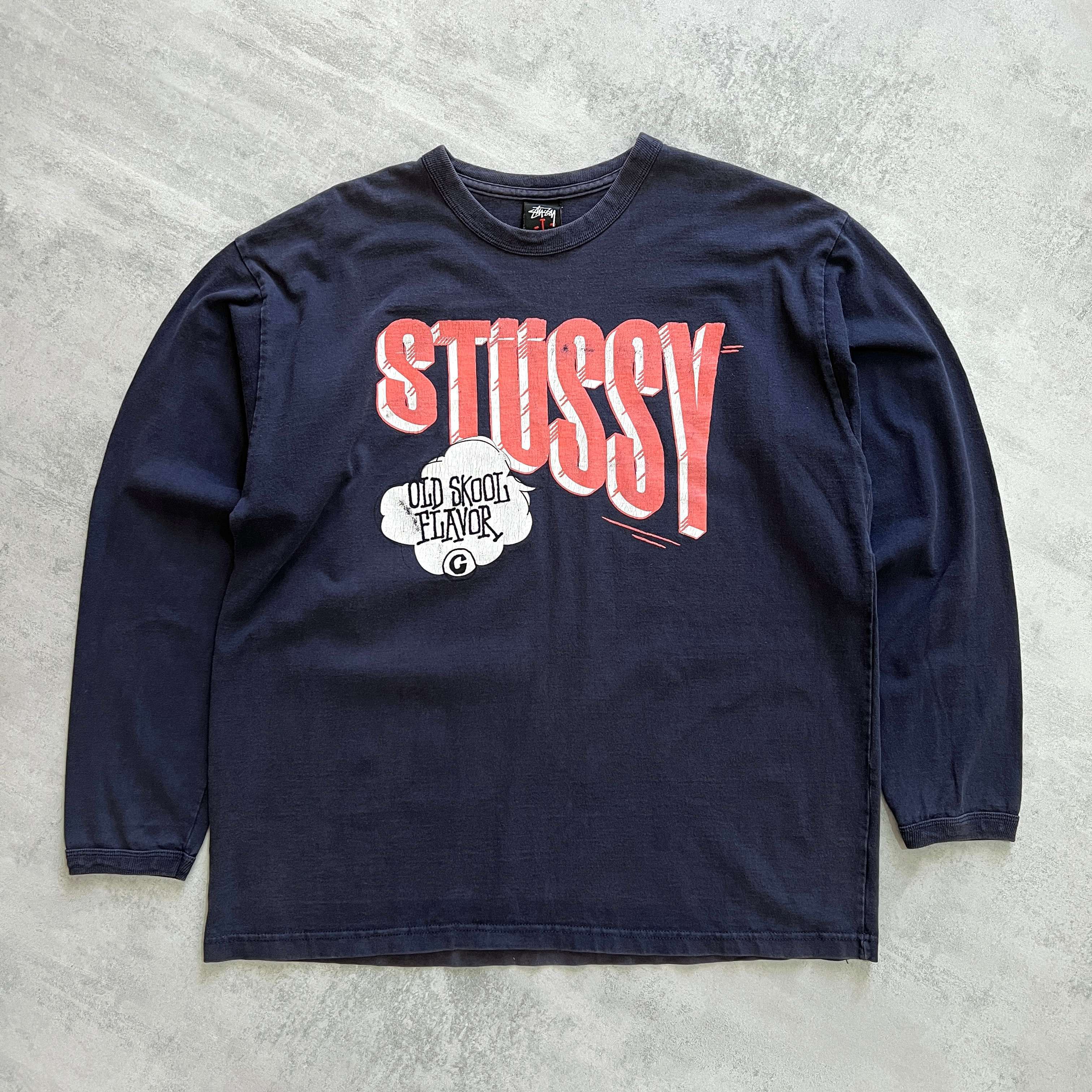 Stussy 2000s heavyweight longsleeve graphic t-shirt (L)