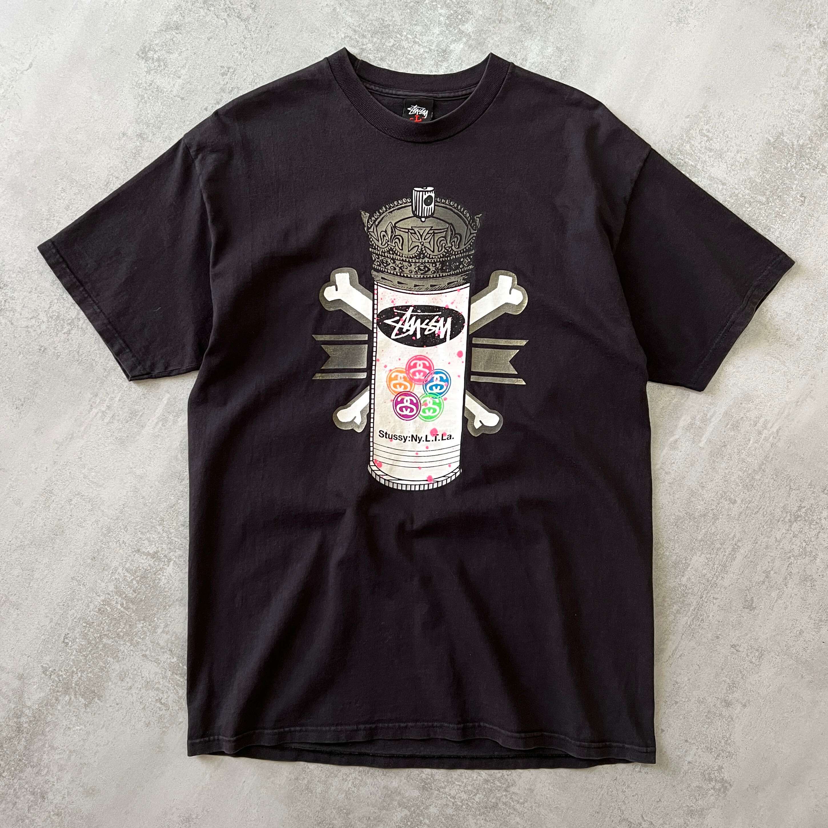 Stussy RARE 1990s heavyweight embroidered t-shirt (M)