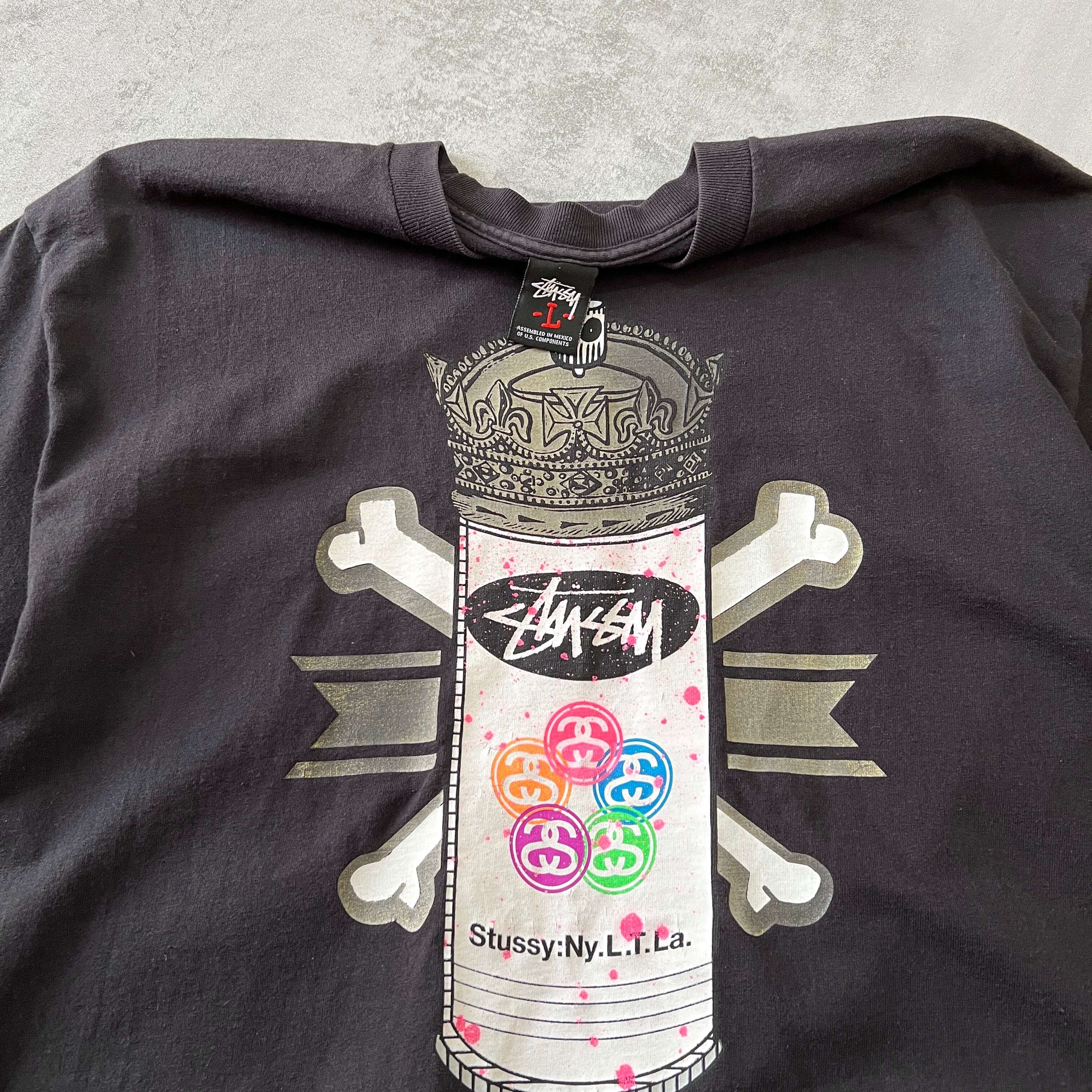 Stussy RARE 1990s heavyweight embroidered t-shirt (M)