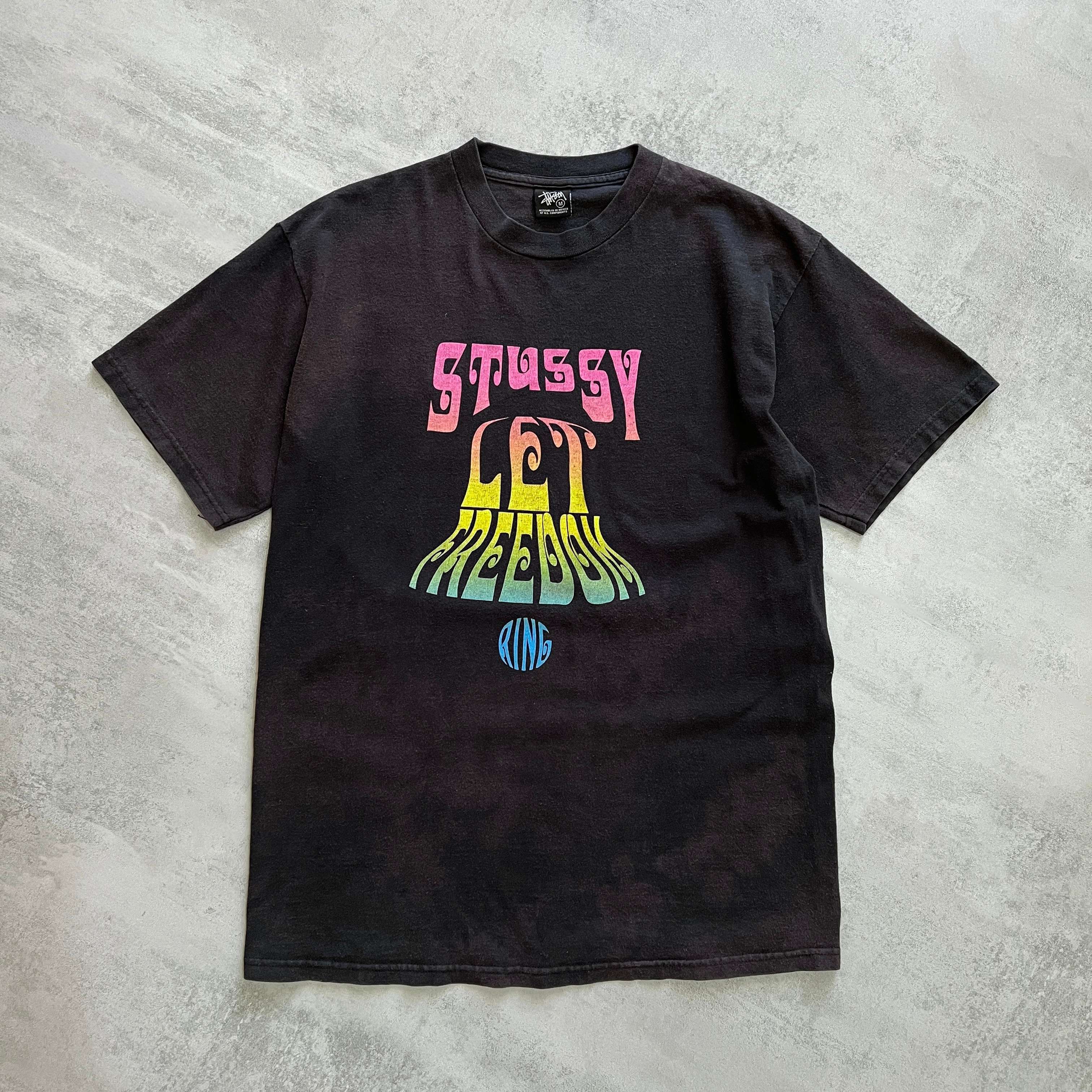 Stussy RARE 2000s heavyweight embroidered t-shirt (L)