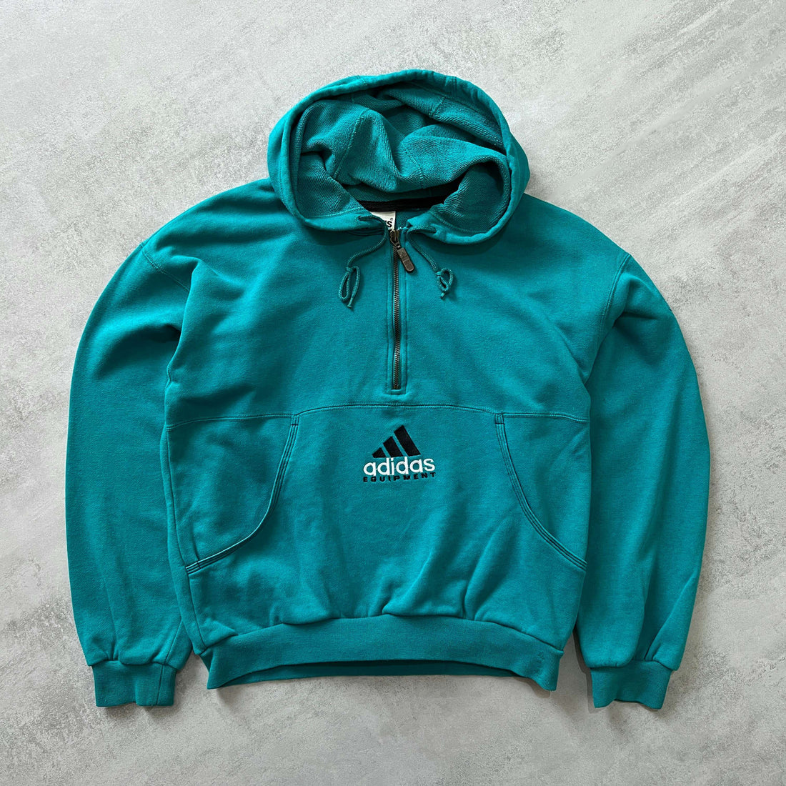 Adidas Equipment 1990s 1/4 zip heavyweight embroidered hoodie (S)