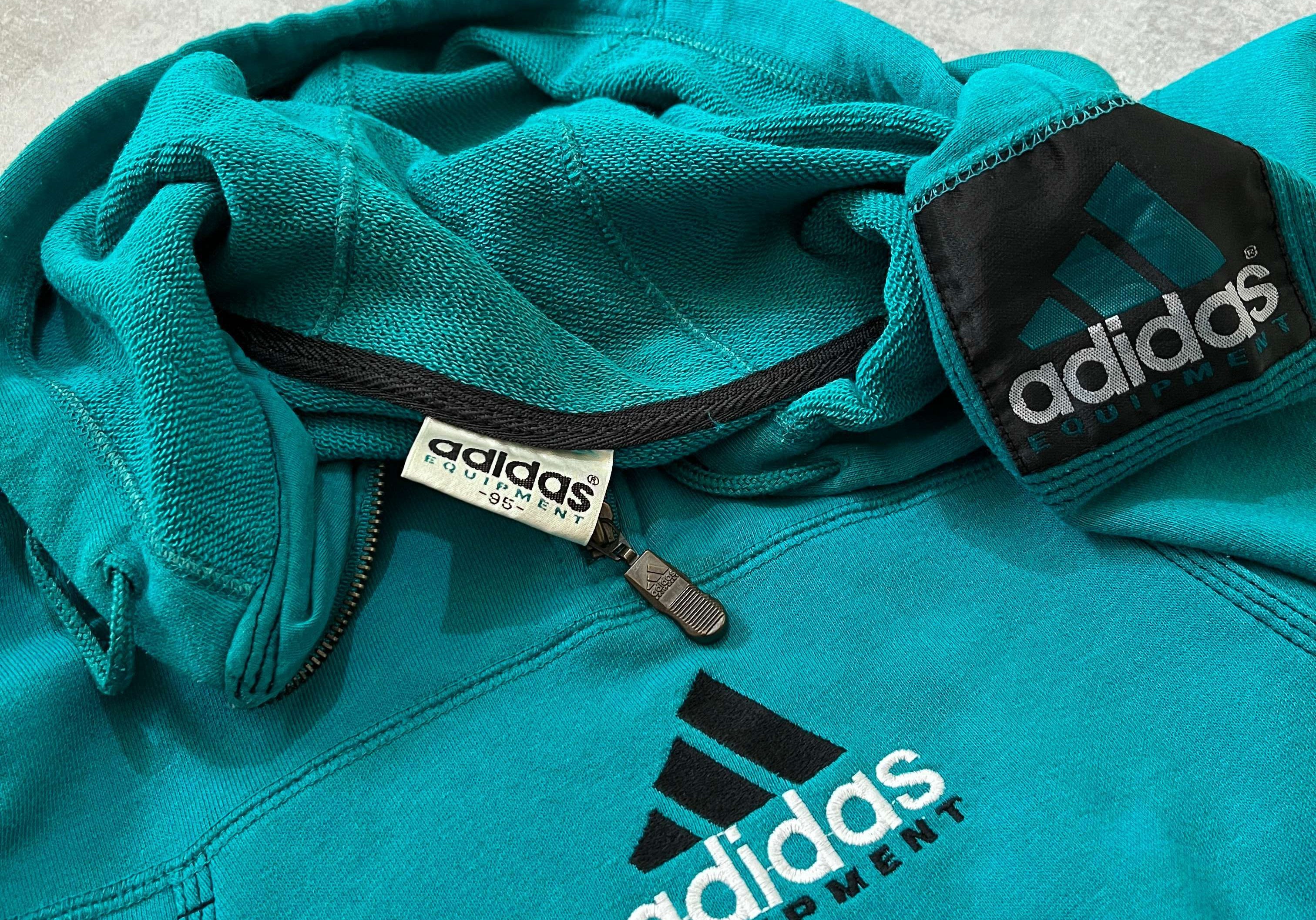 Adidas Equipment 1990s 1/4 zip heavyweight embroidered hoodie (S)