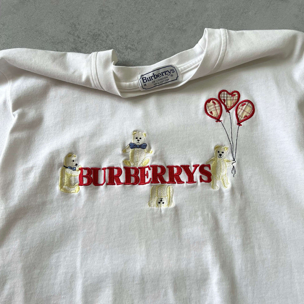 Burberry's Teddy RARE 1990s embroidered t-shirt (L)