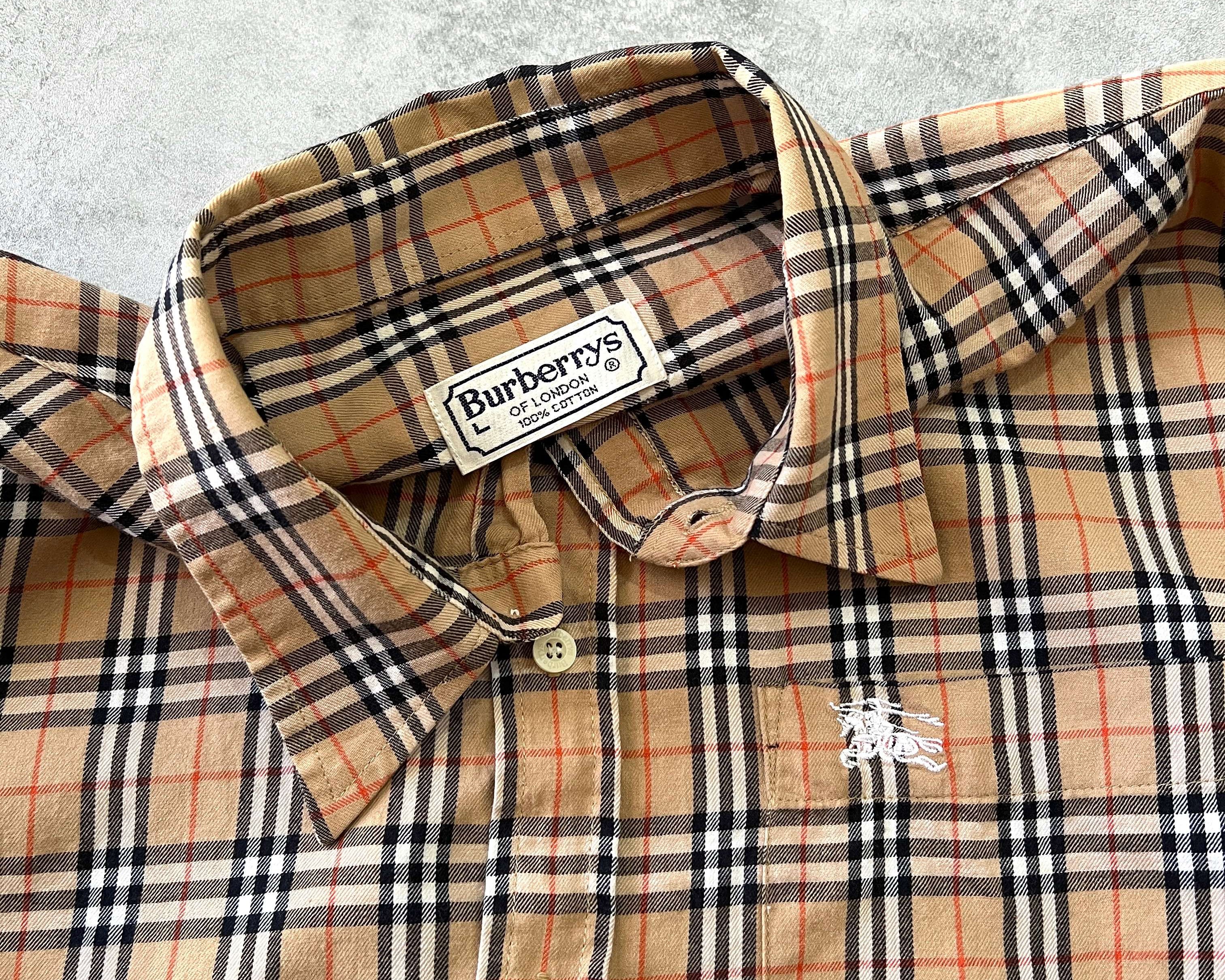 Burberry's 1990s nova check shirt long-sleeves (L)