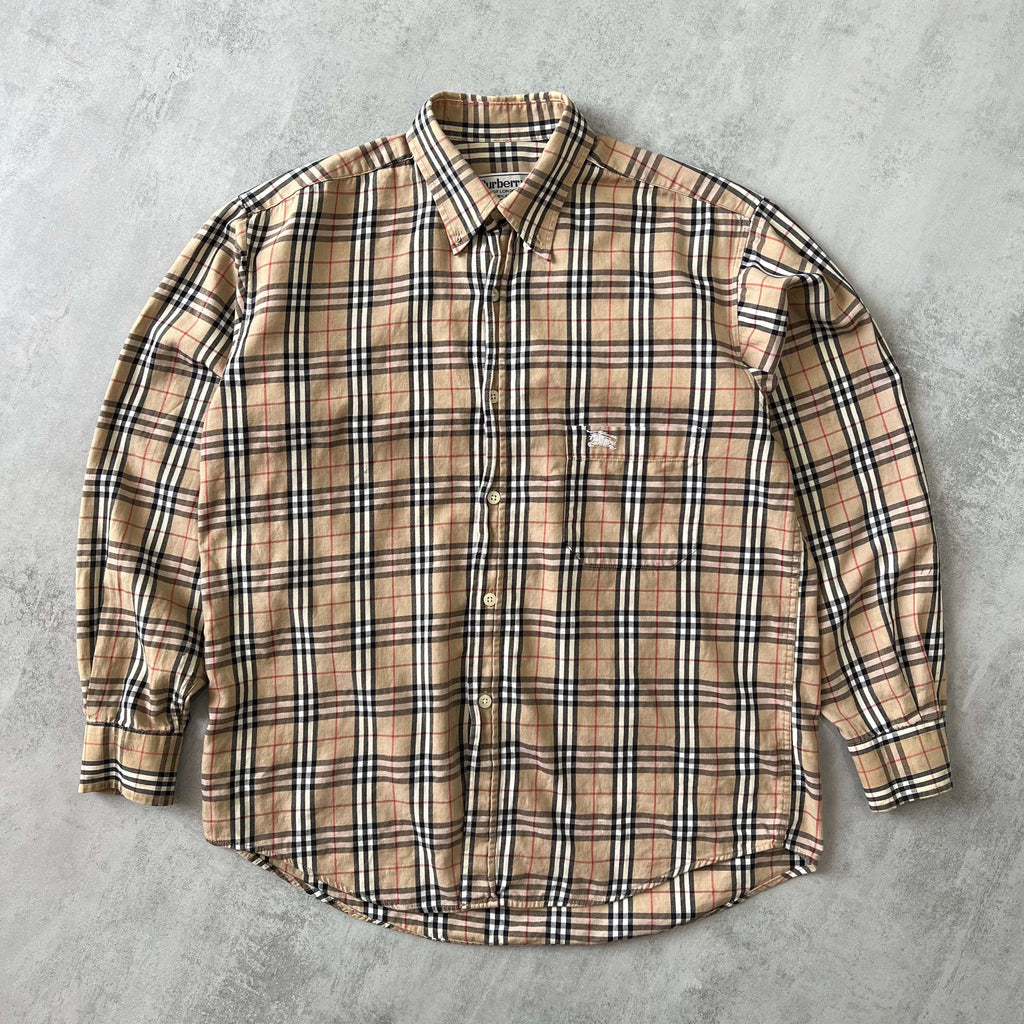 Burberry's 1990s nova check shirt long-sleeves (M)