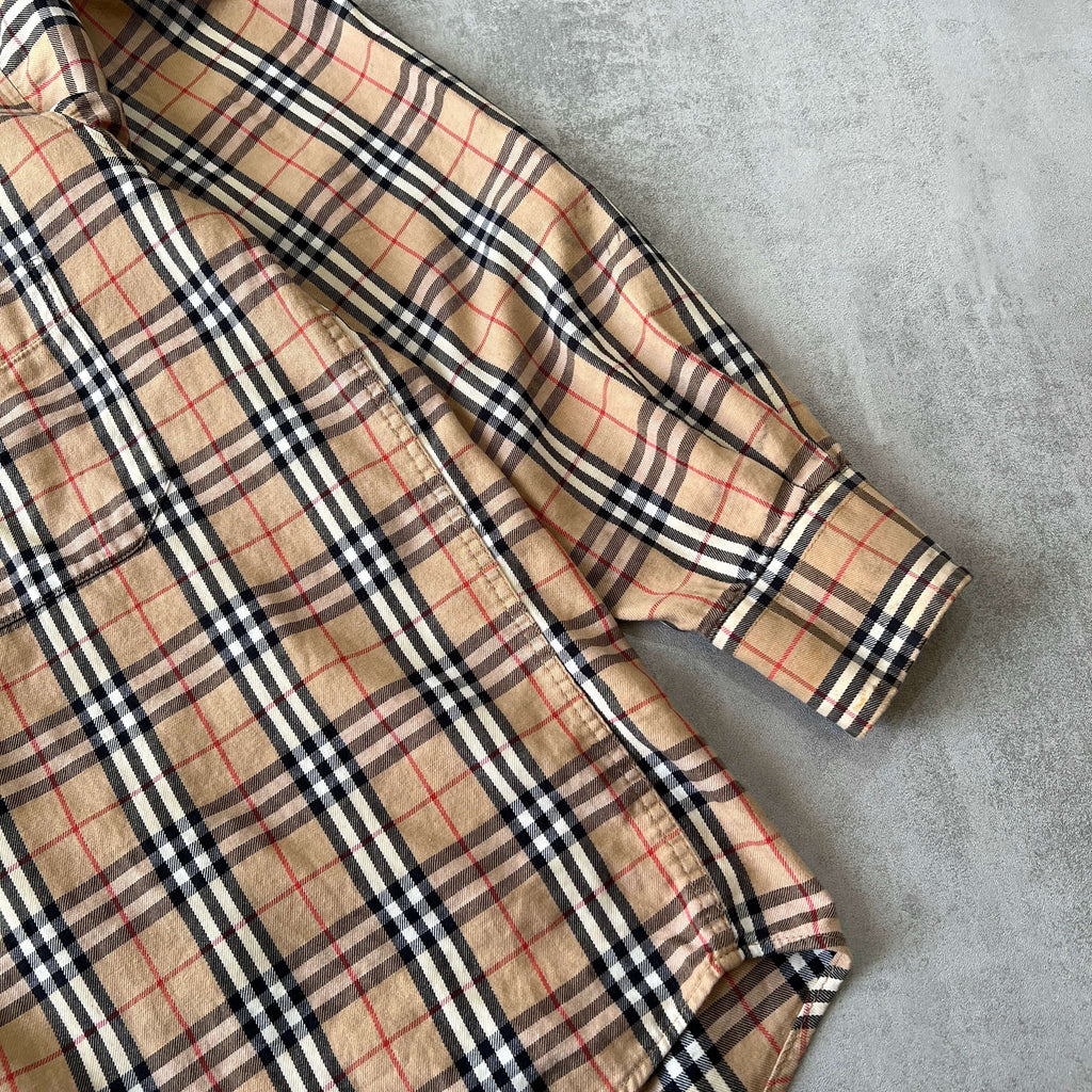 Burberry's 1990s nova check shirt long-sleeves (M)