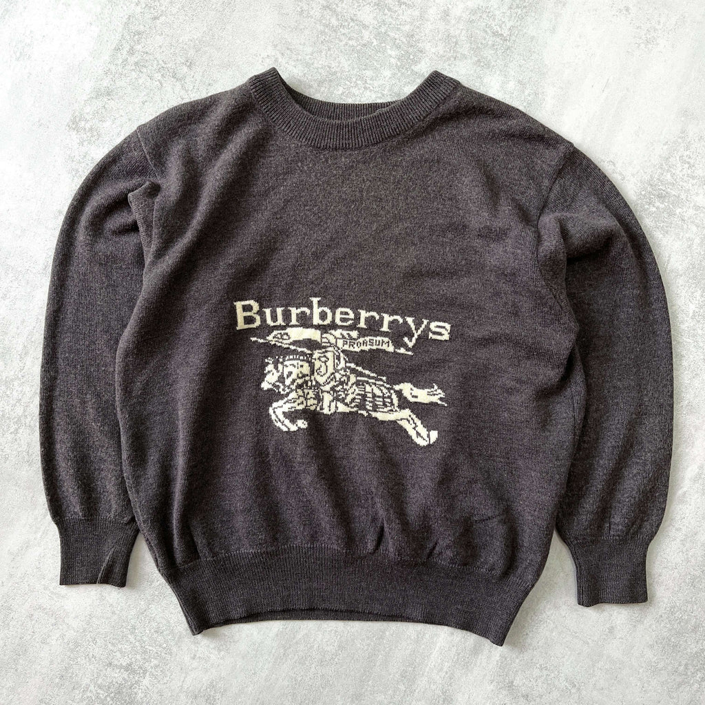 Burberry's 1990s women's heavyweight embroidered sweater (S)