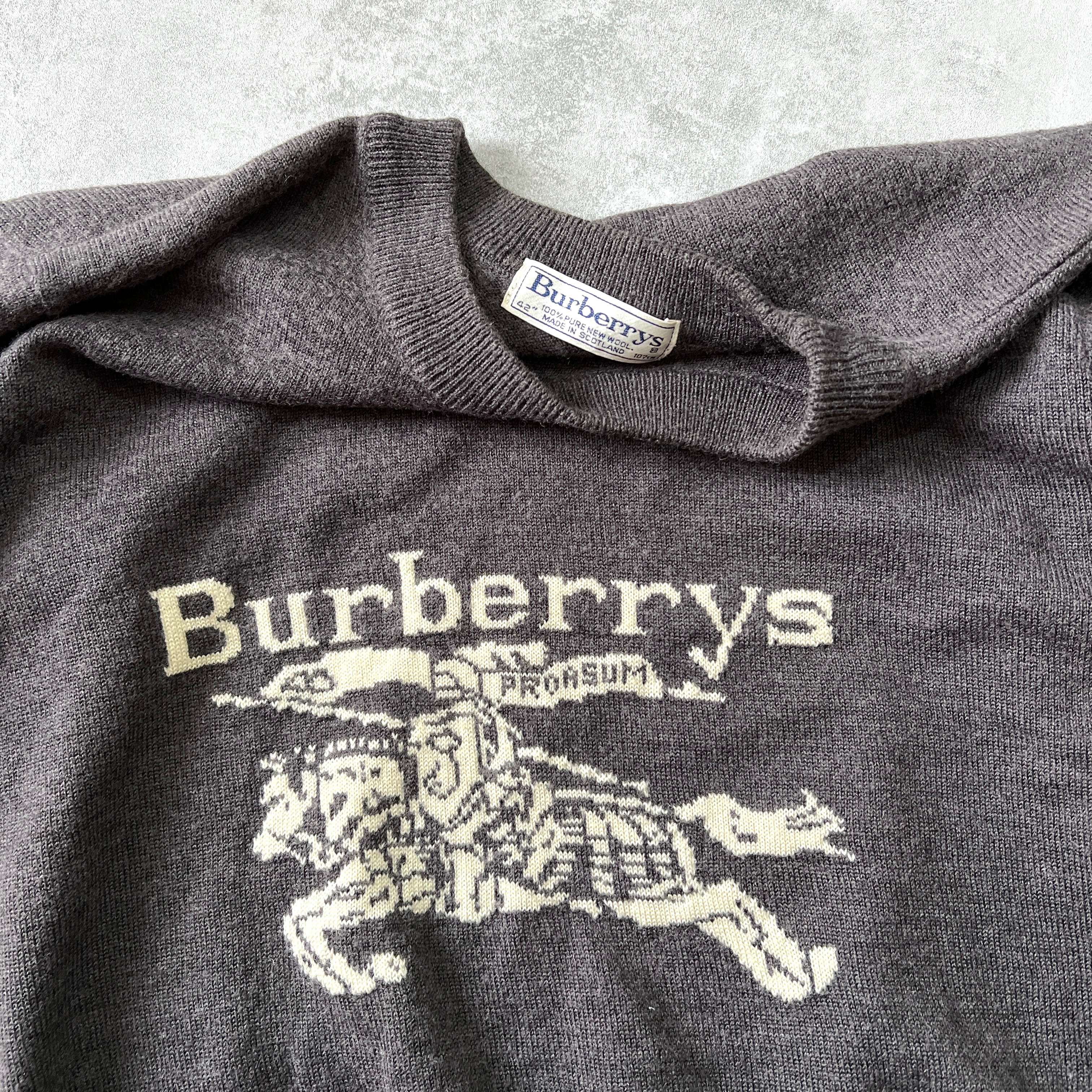 Burberry's 1990s women's heavyweight embroidered sweater (S)