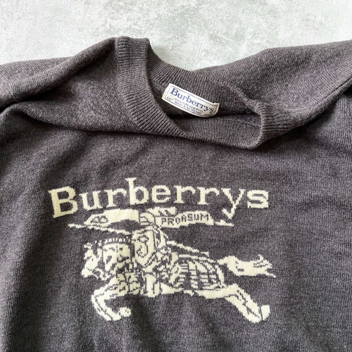 Burberry's 1990s women's heavyweight embroidered sweater (S)