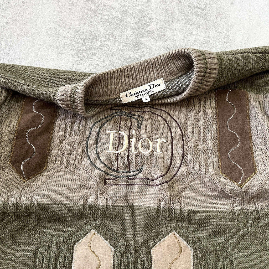 Dior RARE 1990s heavyweight embroidered sweater (M)