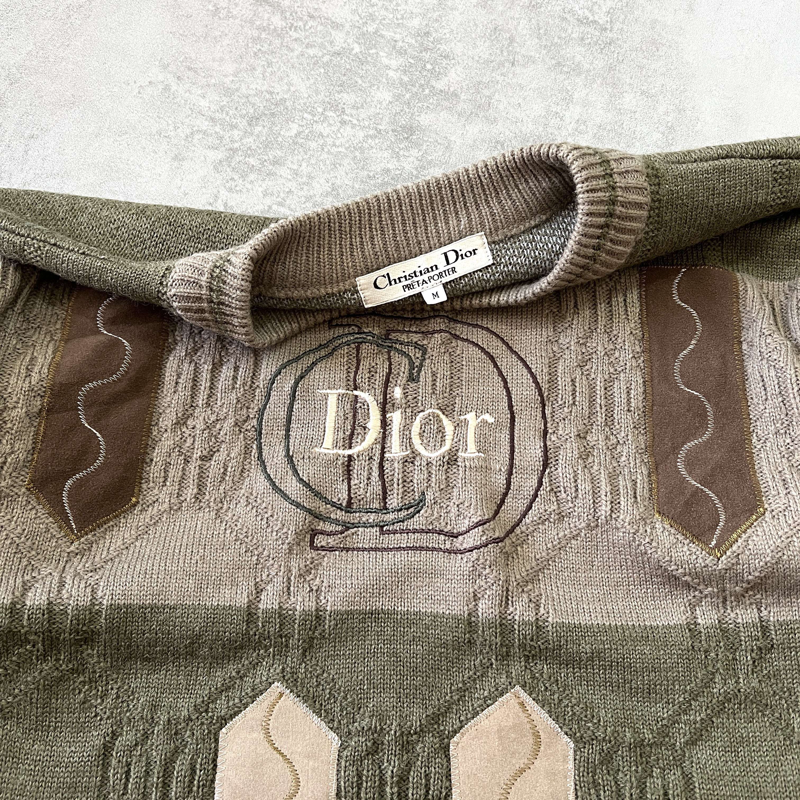 Dior RARE 1990s heavyweight embroidered sweater (M)