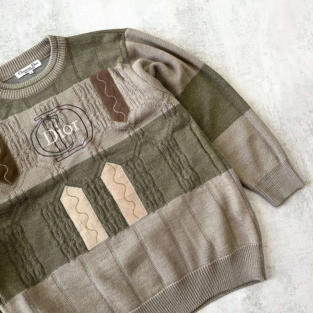 Dior RARE 1990s heavyweight embroidered sweater (M)