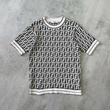 Fendi 1990s women's knitted monogram crop t-shirt (M)