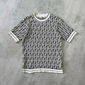 Fendi 1990s women's knitted monogram crop t-shirt (M)