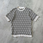 Fendi 1990s women's knitted monogram crop t-shirt (M)