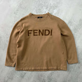 Fendi RARE 1990s embroidered BROWN sweatshirt (M)