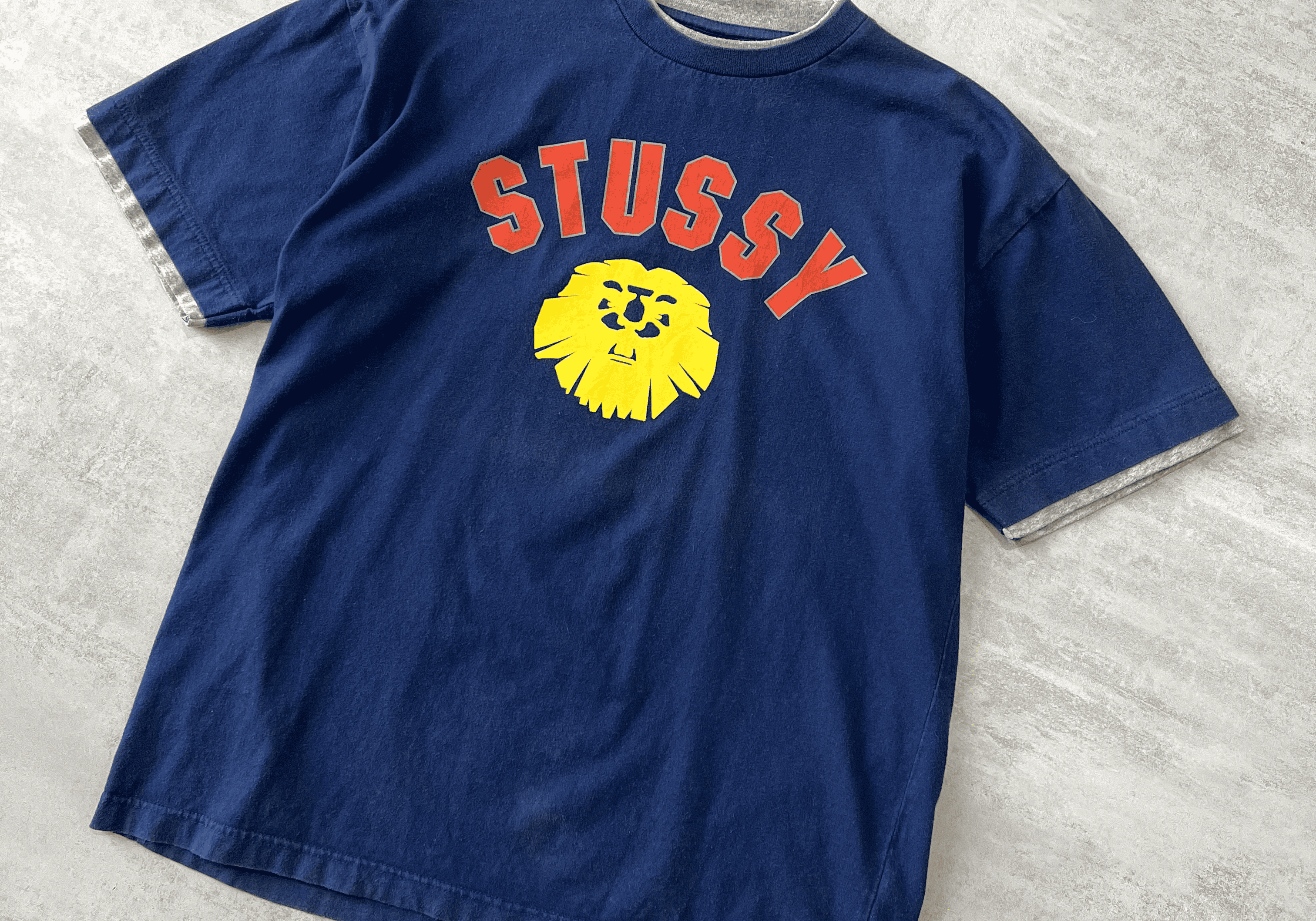 Stussy RARE 1990s heavyweight spellout t-shirt (M)