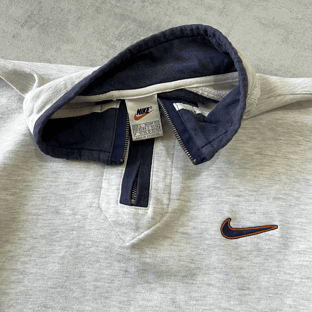 Nike 1990s 1/4 zip heavyweight embroidered sweatshirt (L)