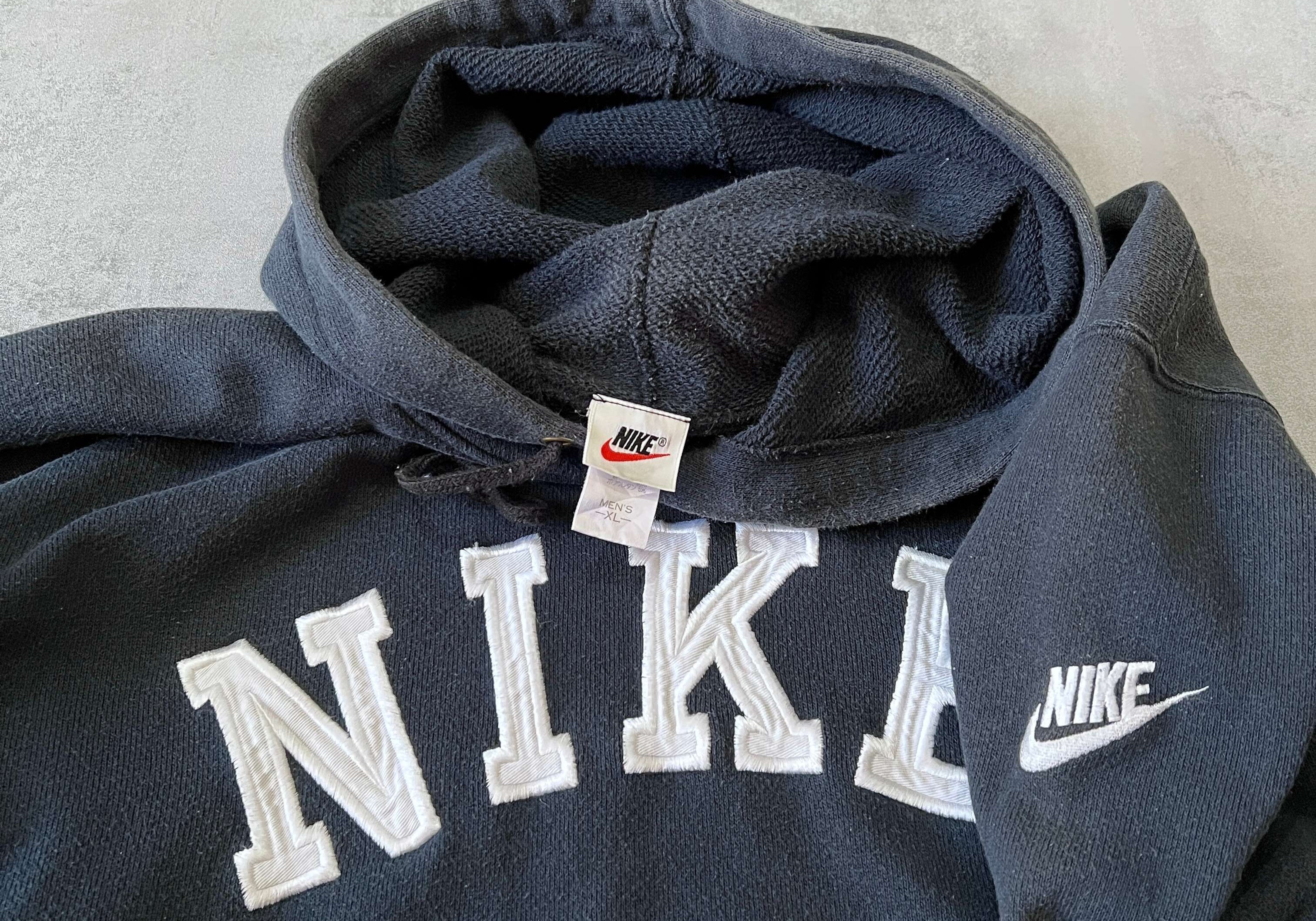 Nike 1990s heavyweight embroidered hoodie (XL)