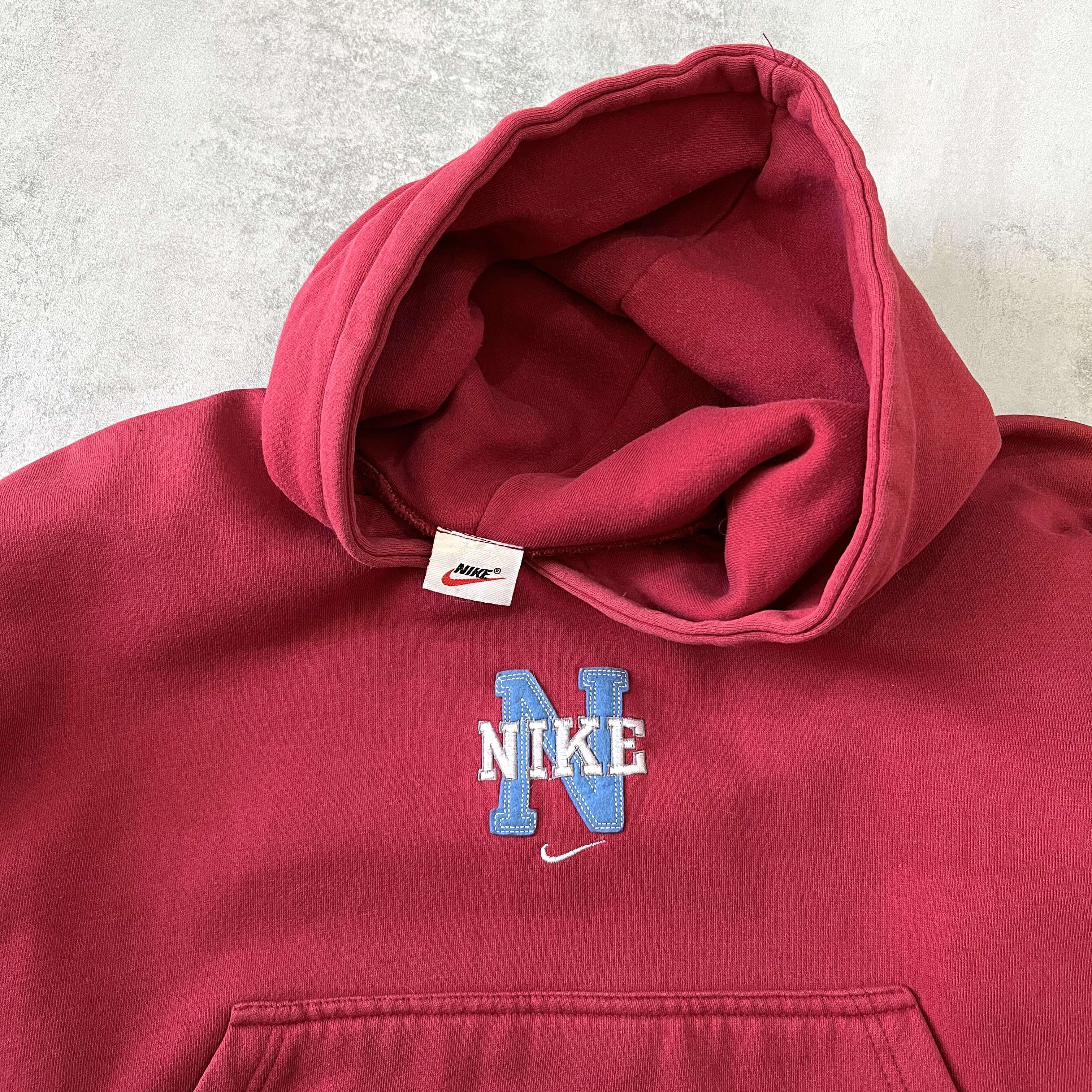 Nike RARE 1990s heavyweight embroidered hoodie (S)