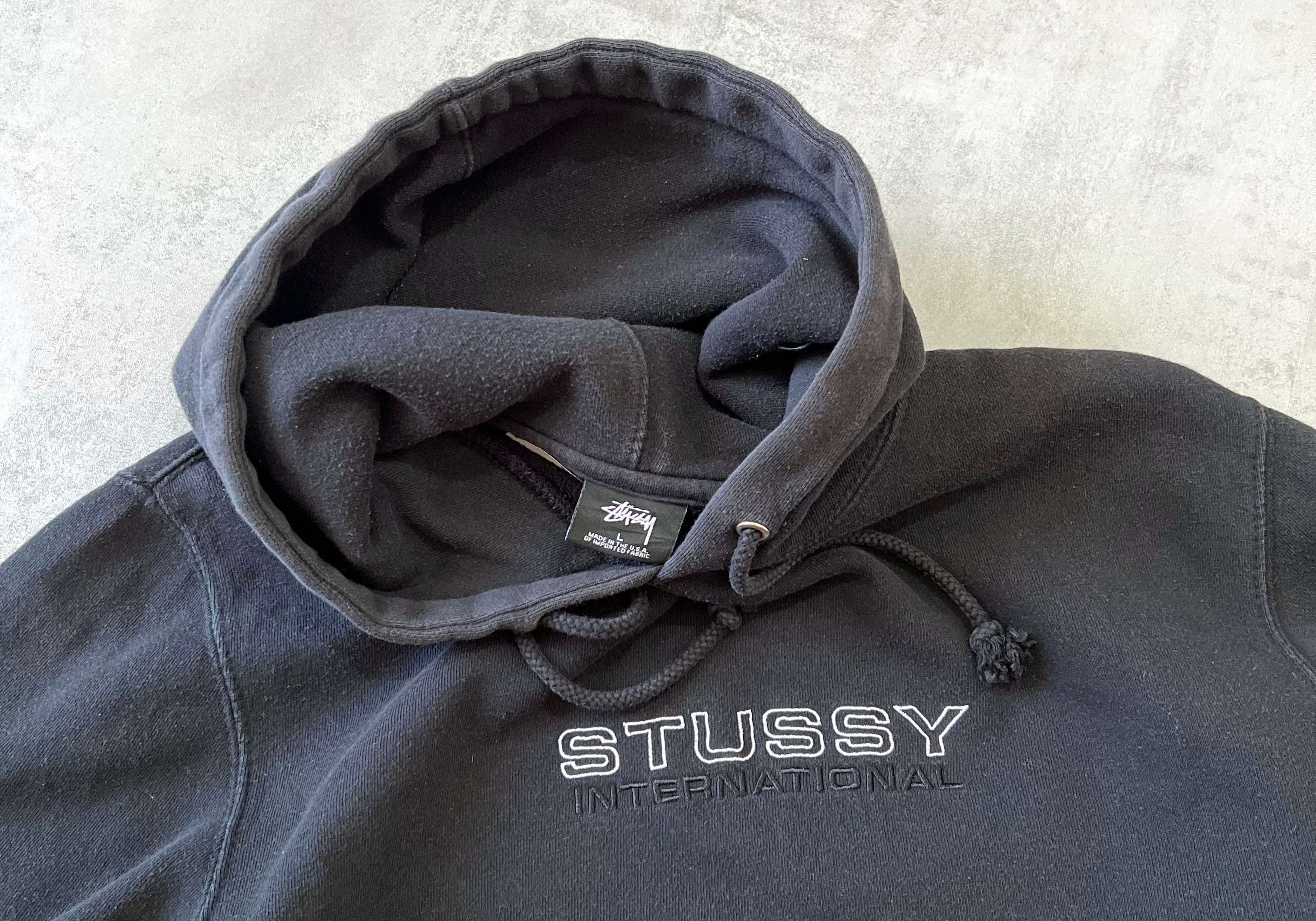 Stussy 2000s heavyweight embroidered hoodie (L)