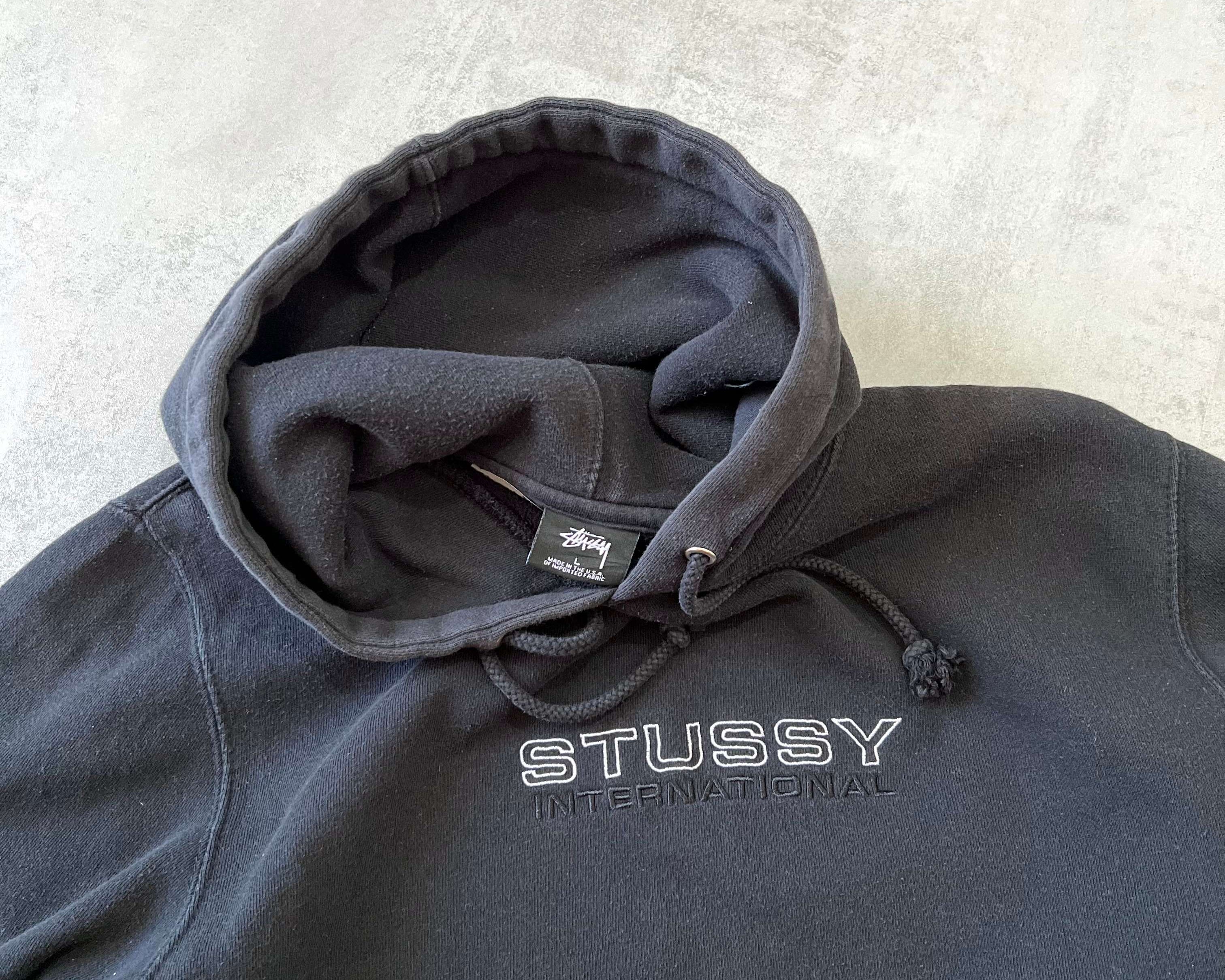 Stussy 2000s heavyweight embroidered hoodie (L)
