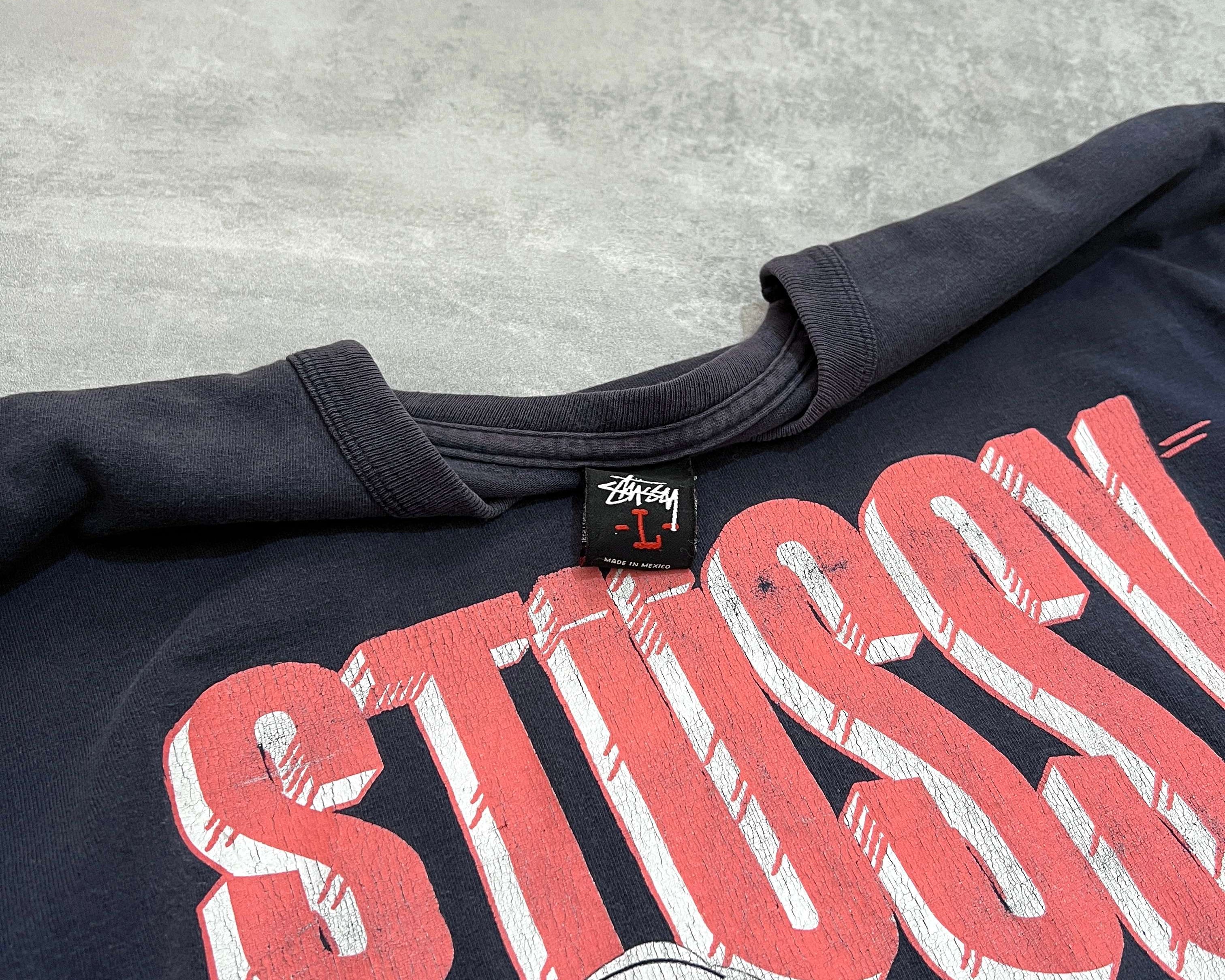 Stussy 2000s heavyweight longsleeve graphic t-shirt (L)