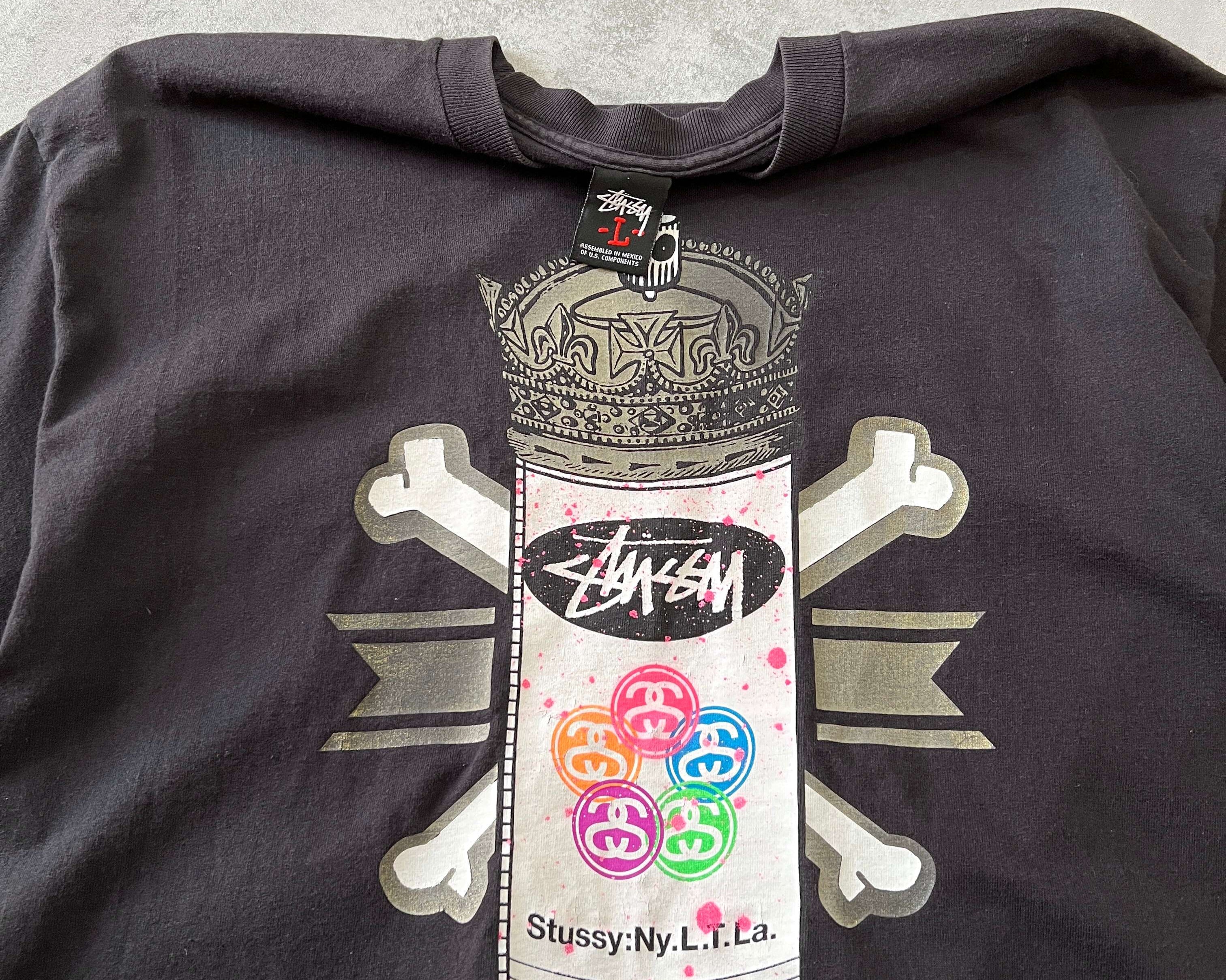 Stussy RARE 1990s heavyweight embroidered t-shirt (M)