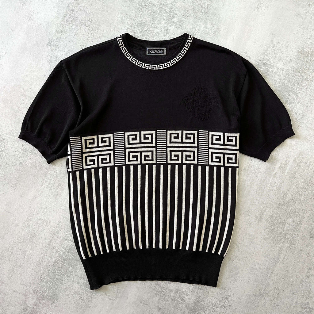 Versace 1990s women's knitted t-shirt (XL)