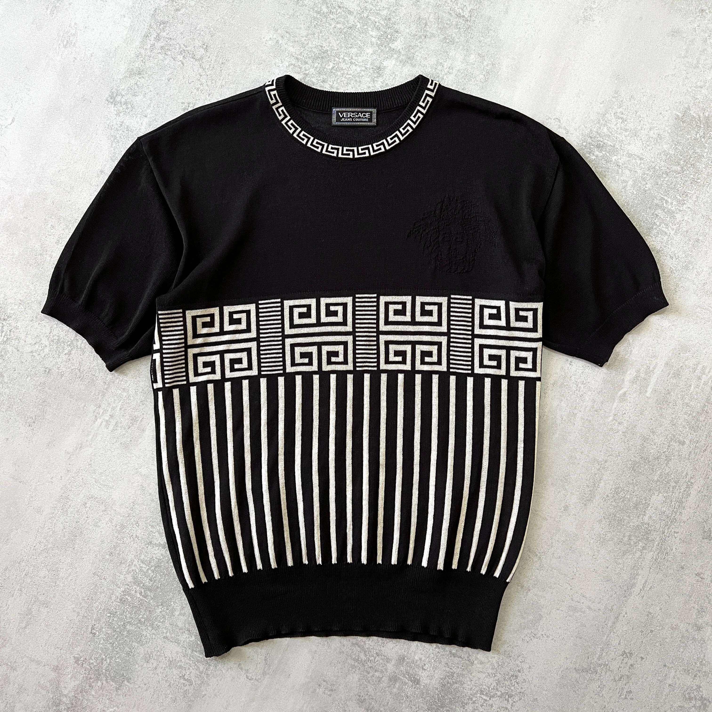 Versace 1990s women's knitted t-shirt (XL)