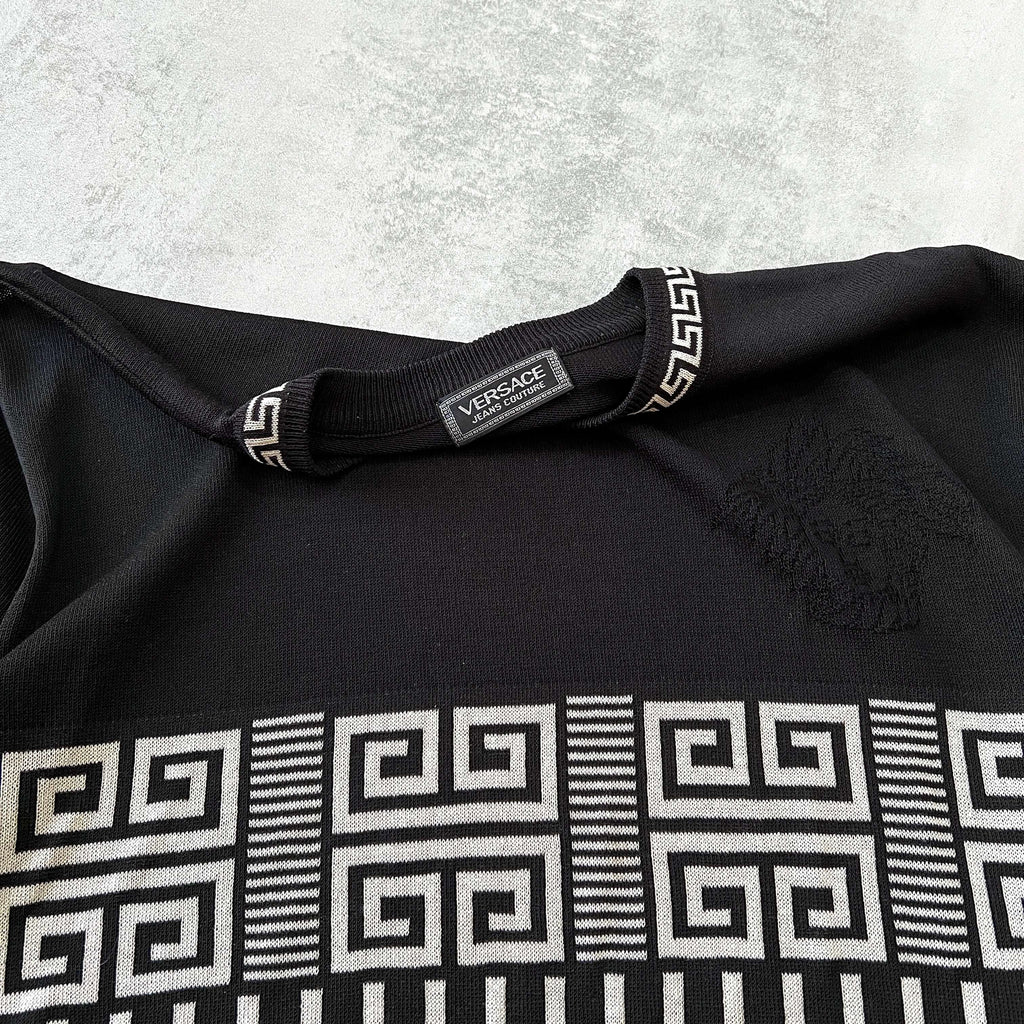 Versace 1990s women's knitted t-shirt (XL)